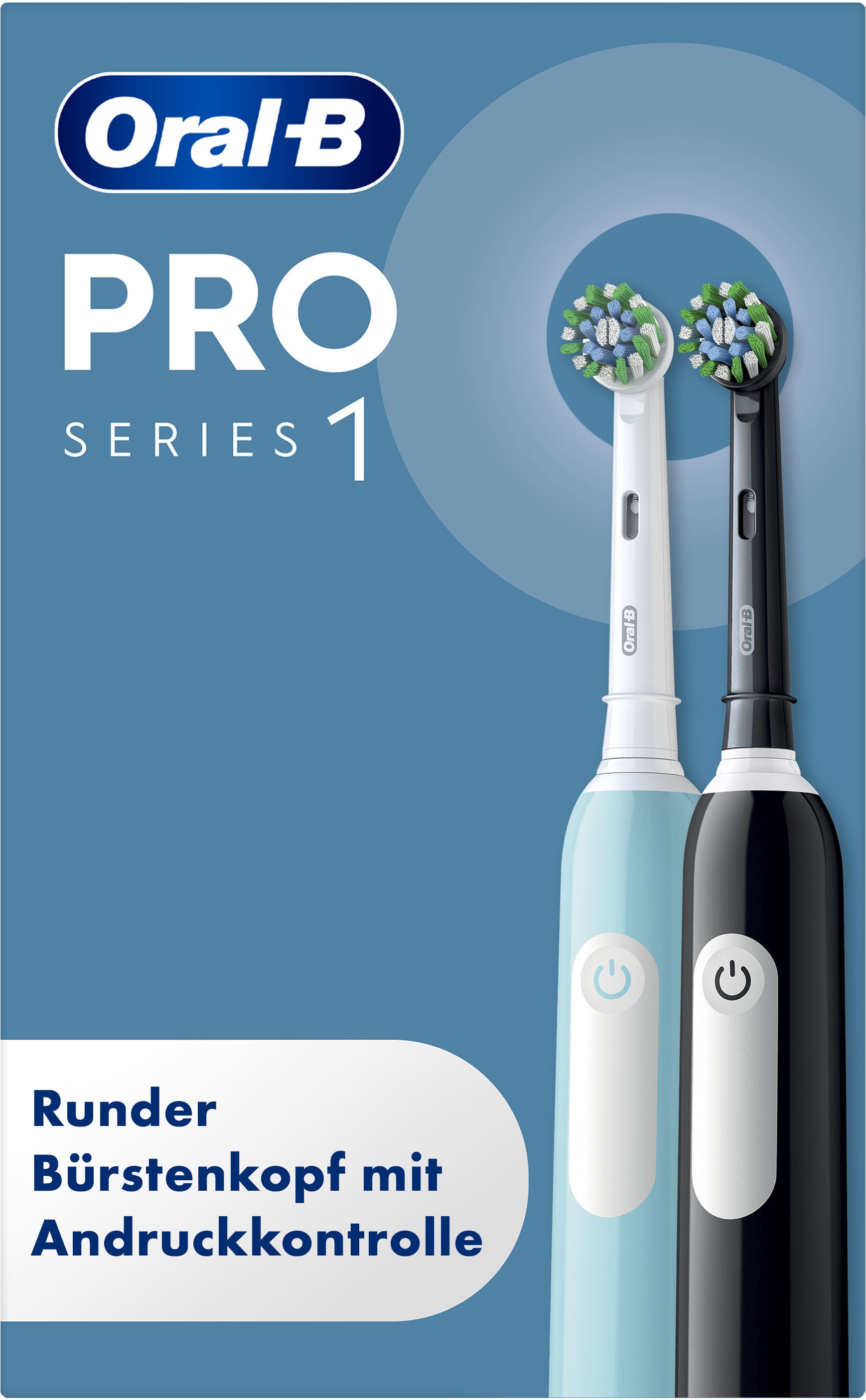 Oral-B Elektrische Zahnbürste »PRO Series 1 Doppelpack« 2 Stk. Aufsteckbürsten Drucksensor