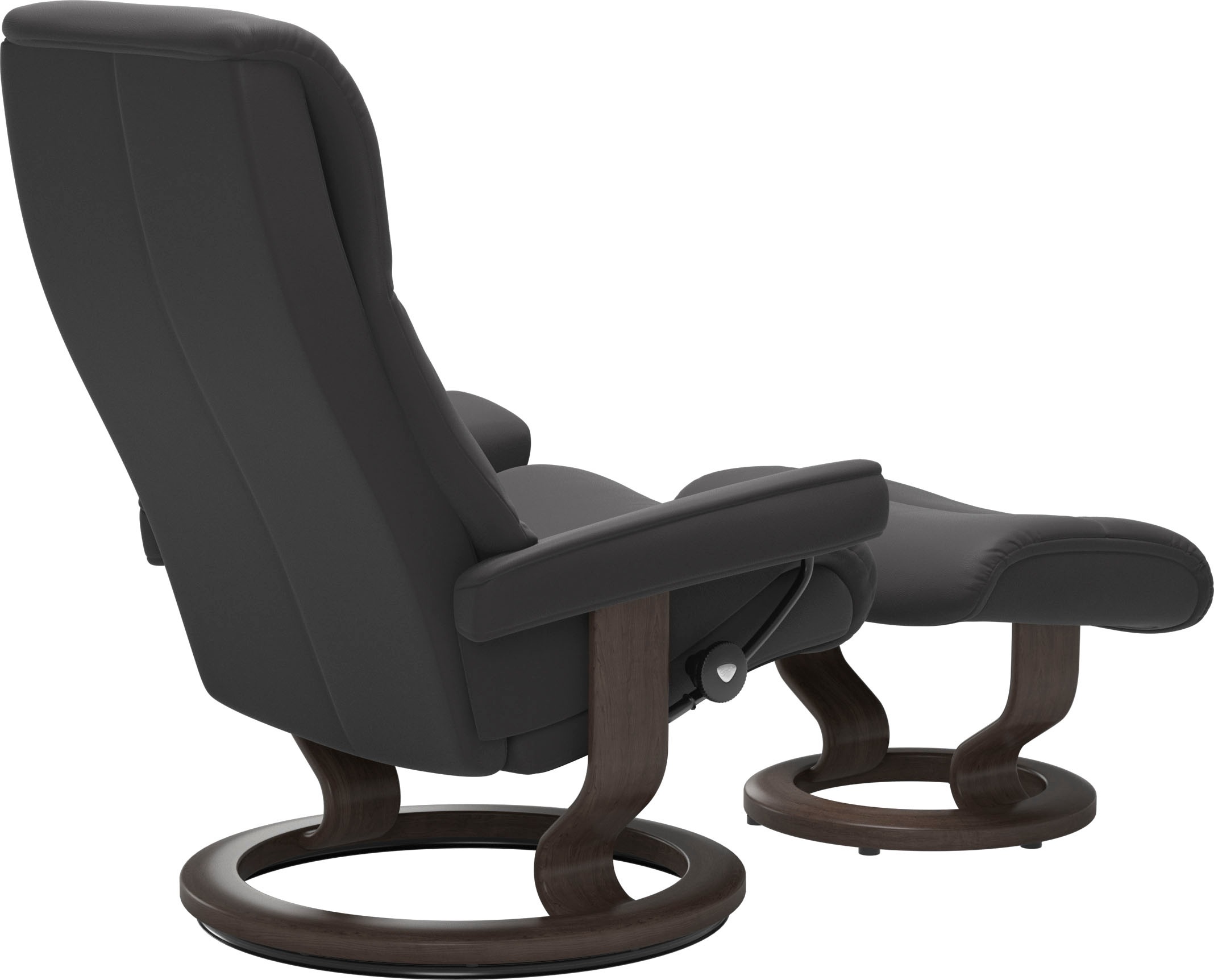 Stressless® Relaxsessel »View«, (Set, Relaxsessel mit Hocker), mit Classic Base, Größe M,Gestell Wenge