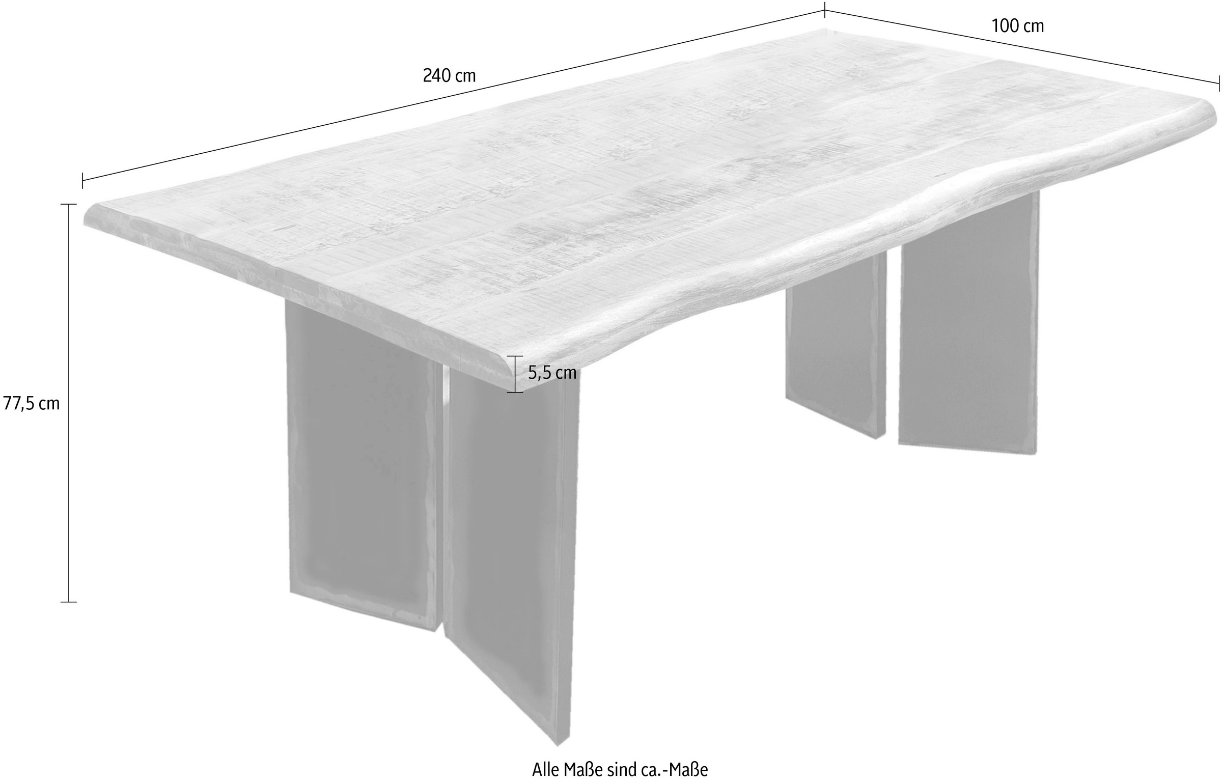 INOSIGN Baumkantentisch, (1 St.), mit Baumkante wie gewachsen