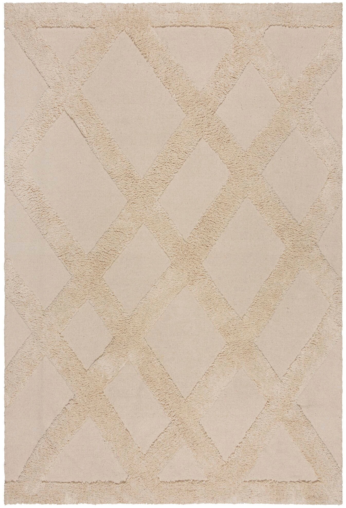 FLAIR RUGS Teppich »Tessa Baumwolle mit Rautenmuster«, rechteckig, 10 mm Hö günstig online kaufen