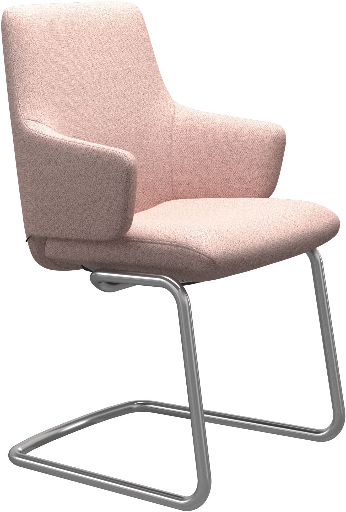 Stressless® Polsterstuhl »Laurel«, ROHLEDER Stoff Q2 FARON, Low Back mit Armlehne, Größe L, mit Beinen aus Stahl in Chrom matt