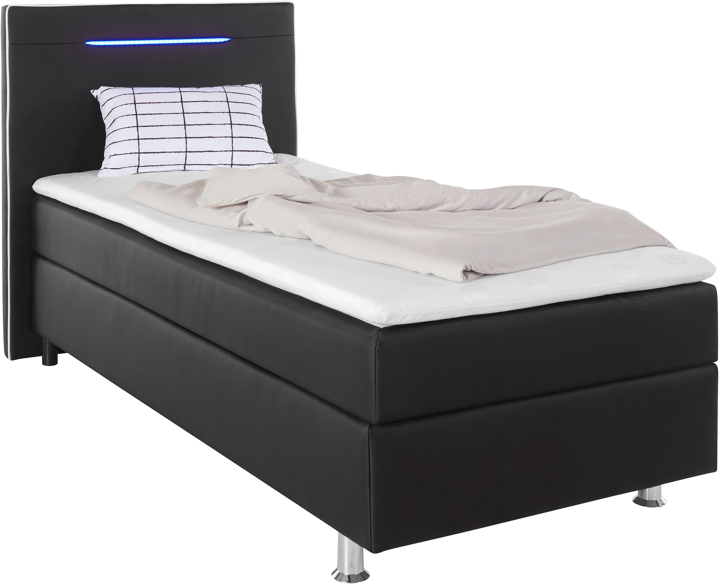 COLLECTION AB Boxspringbett, inkl. LED-Beleuchtung, Topper und Kissen