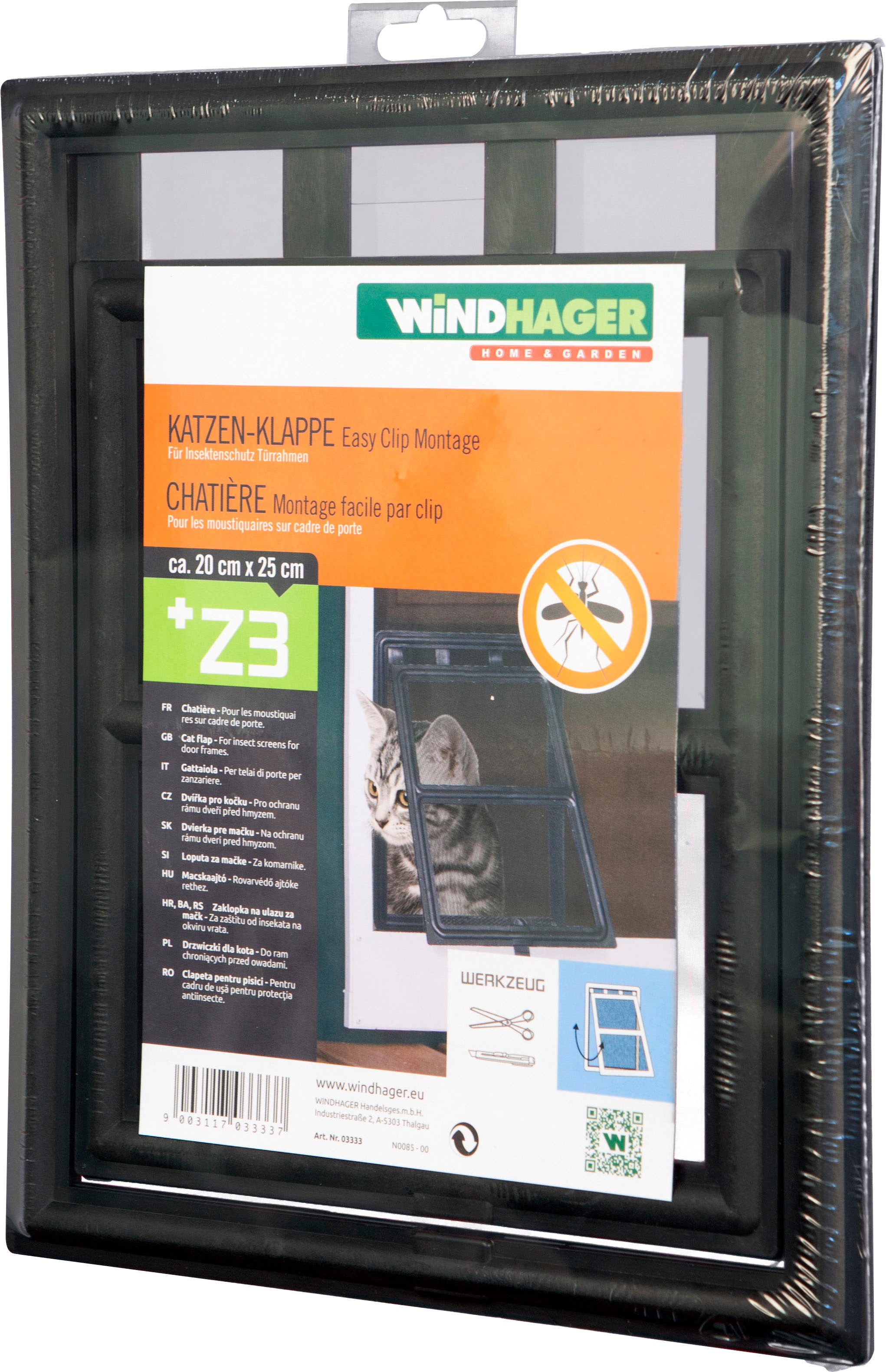 Windhager Katzenklappe, (Montage durch Clipsystem), für Insektenschutz Rahmentüren, 20x25 cm