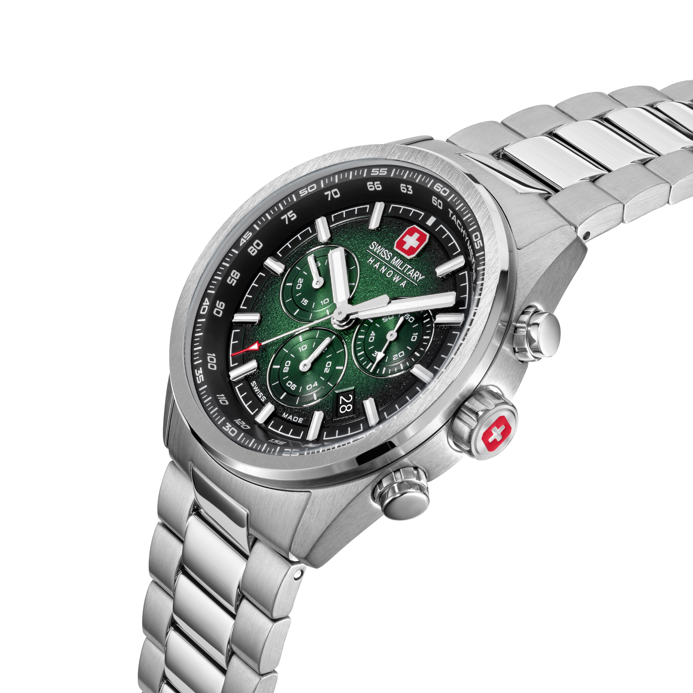Swiss Military Hanowa Chronograph »Navalus Pro Chrono« Quarzuhr, Armbanduhr, Herrenuhr, Swiss Made, Edelstahlarmband, analog