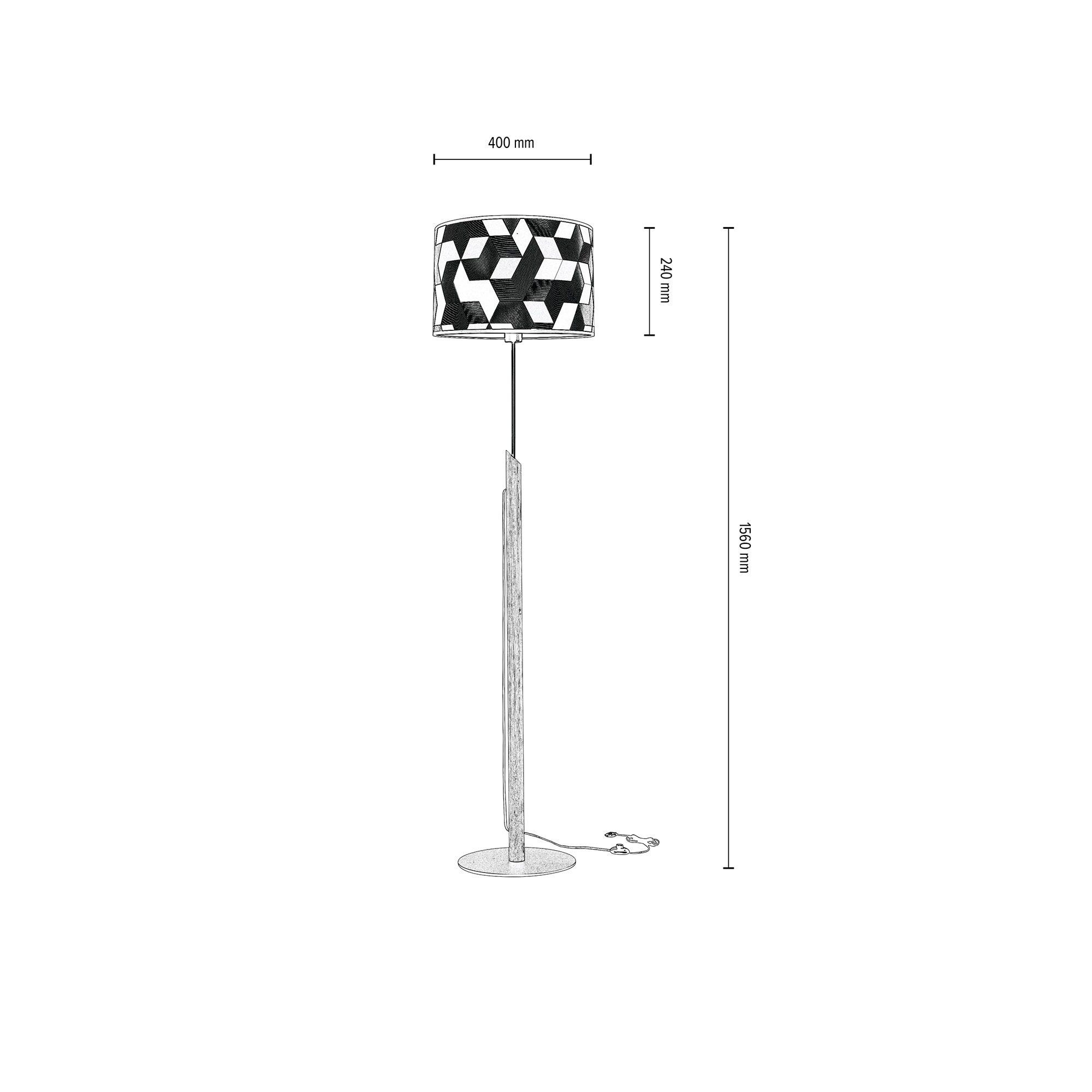 BRITOP LIGHTING Stehlampe »ESPACIO«, 1 flammig, Leuchtmittel E27 | ohne Leuchtmittel, Aus Eichenholz mit FSC®-Zertifikat, Schirm aus laminierter Tapete