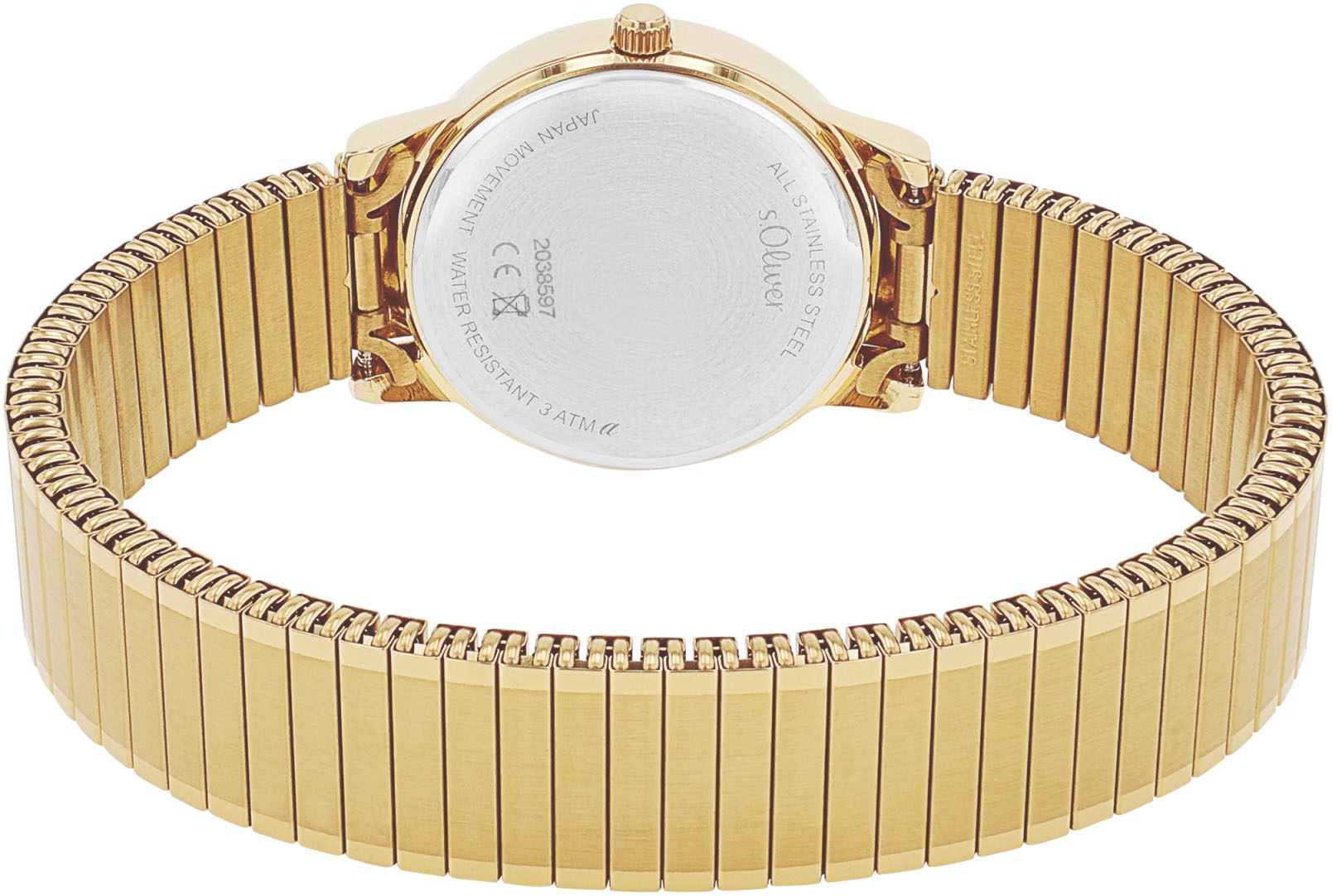 s.Oliver Quarzuhr, Armbanduhr, Damenuhr, Edelstahlarmband, Flexband, Zugband