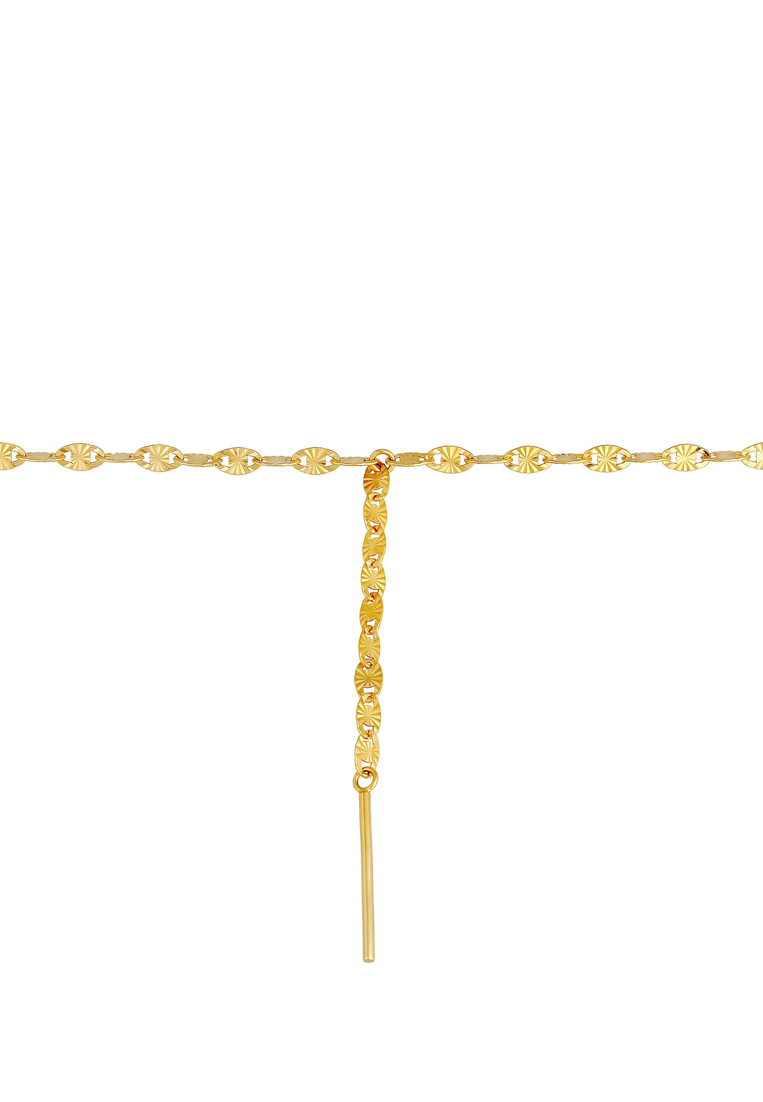 Elli Premium Collierkettchen »Y-Kette Vintage Plättchen Stern Design 925 Silber«