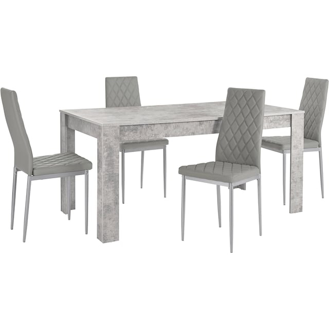 INOSIGN Essgruppe »Lynn160/Brooke«, (Set, 5 tlg.), Tisch mit 4 Stühlen im  Online-Shop bestellen