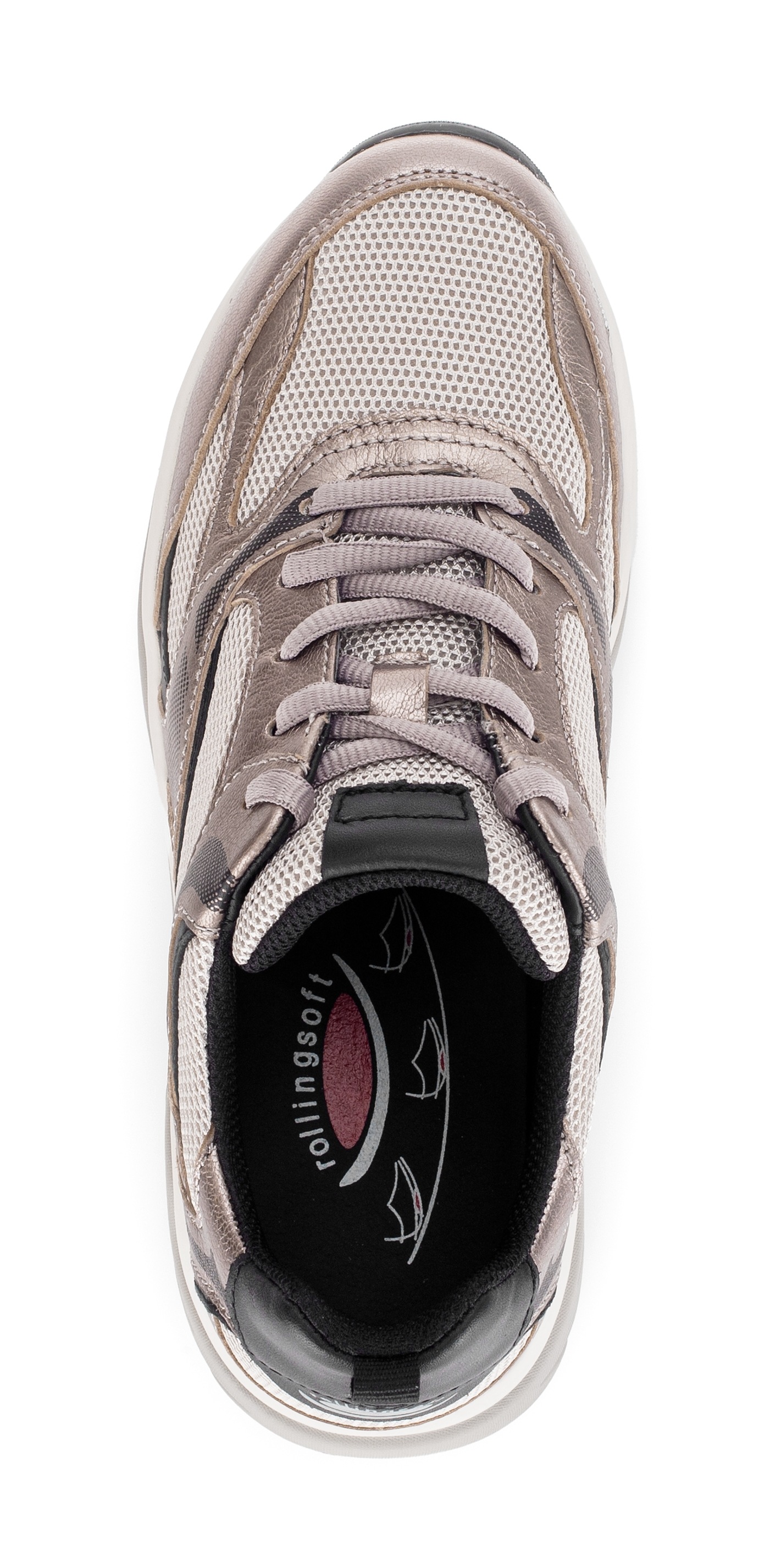 Gabor Rollingsoft Keilsneaker  , Freizeitschuh, Halbschuh, Schnürschuh mit herausnehmbarem Fußbett