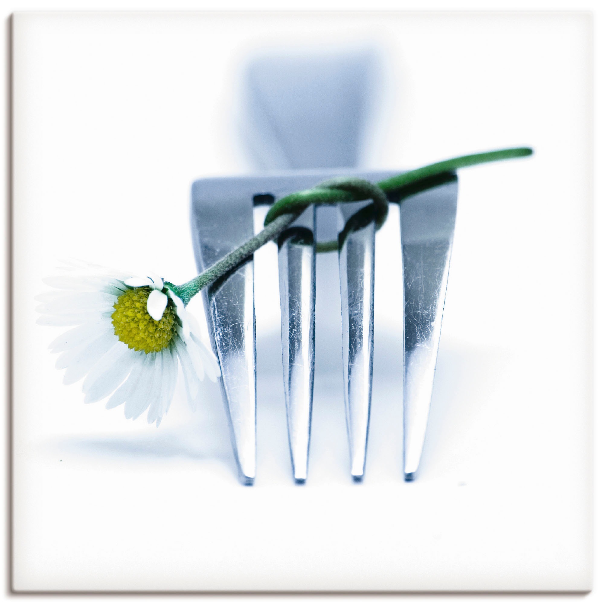 Artland Wandbild »Gabel und Blume« Geschirr & Besteck 1 Stk. tlg. als Leinw günstig online kaufen