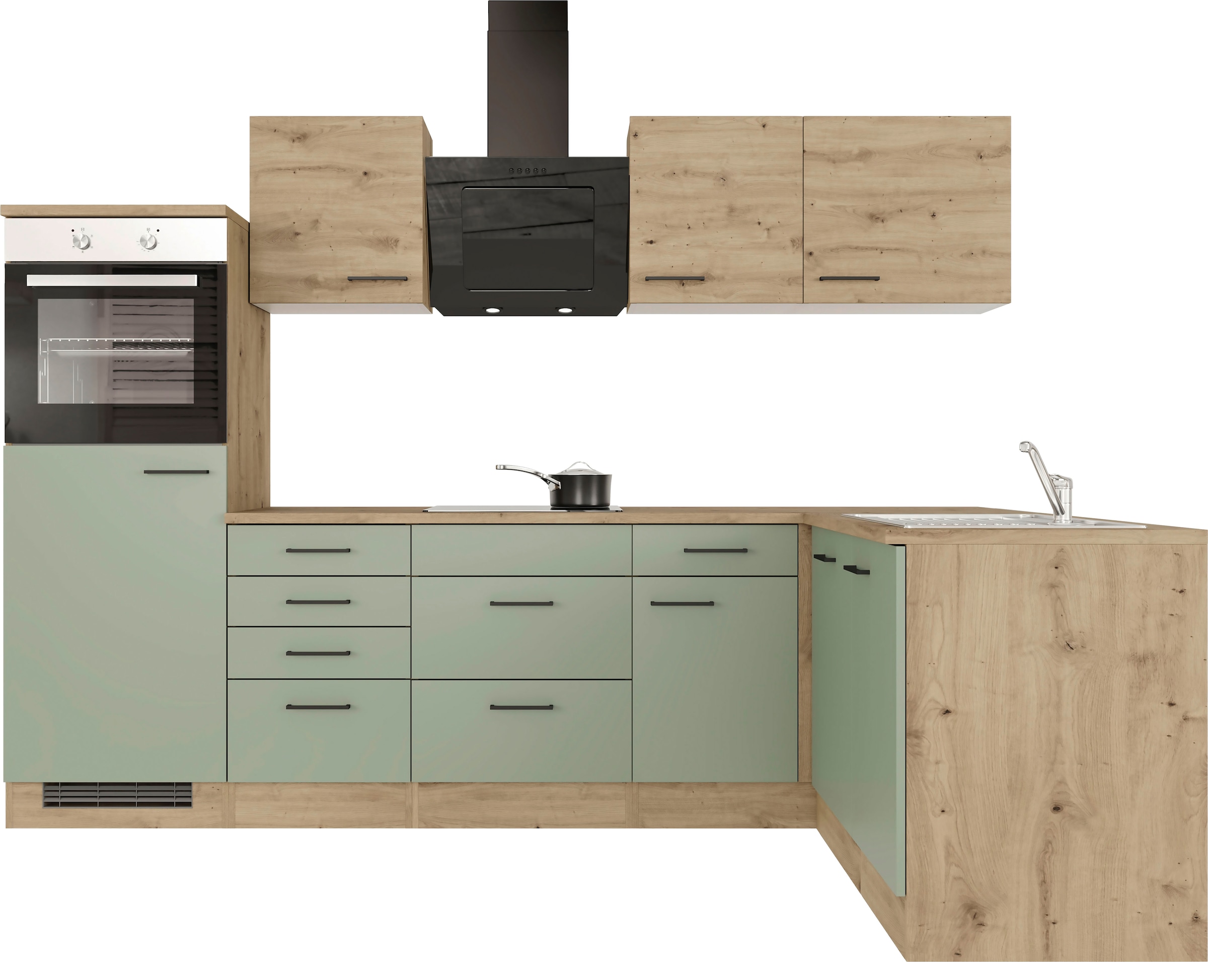 Flex-Well Küchenzeile »Cara«, mit und ohne E-Geräten erhältlich, Gesamtbreite 280x170 cm
