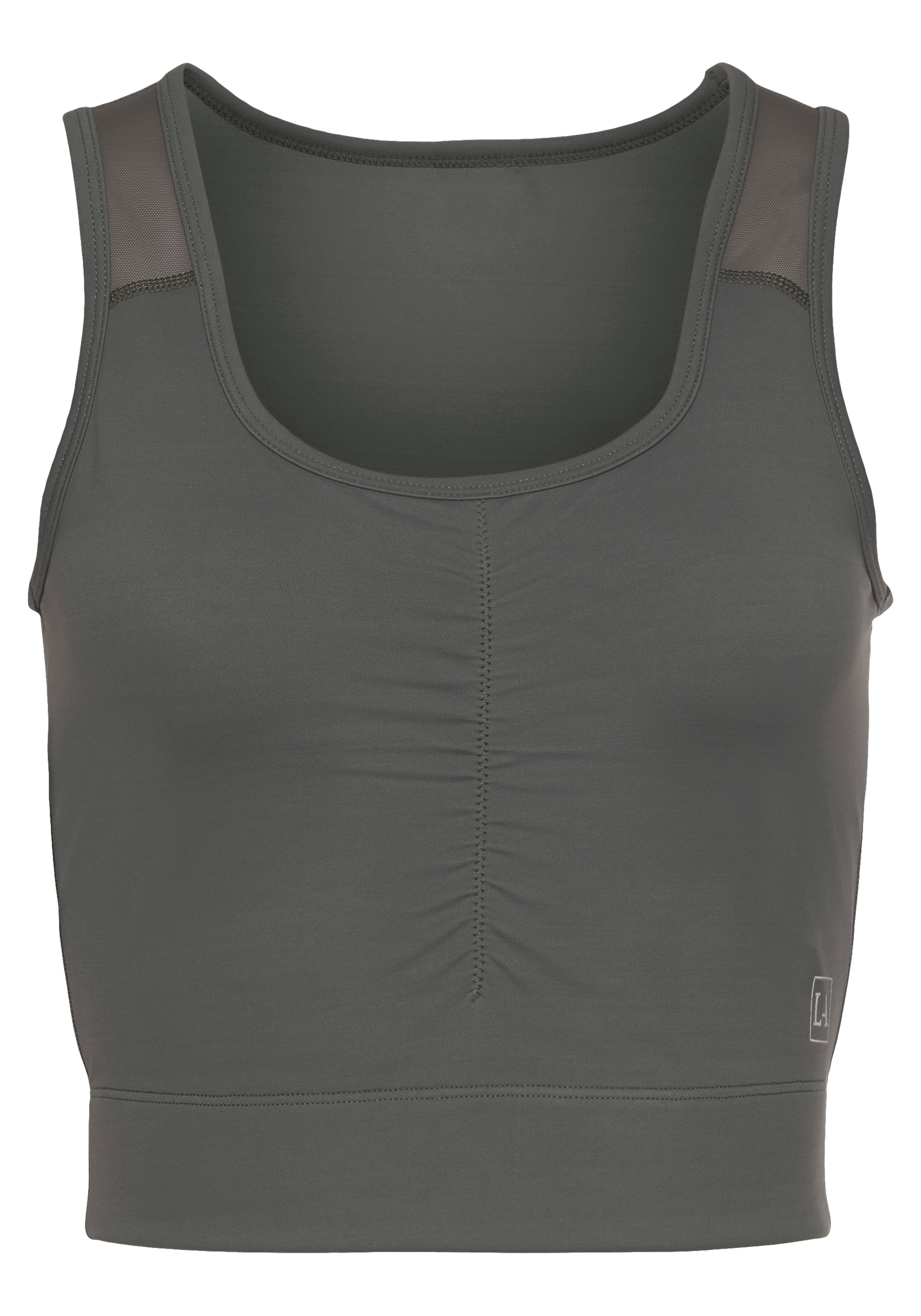 LASCANA ACTIVE Crop-Top, mit Raffung und Mesheinsätze
