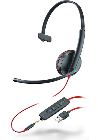Headset »Blackwire C3215 monaural USB-A & 3,5 mm«, Noise-Cancelling-Stummschaltung