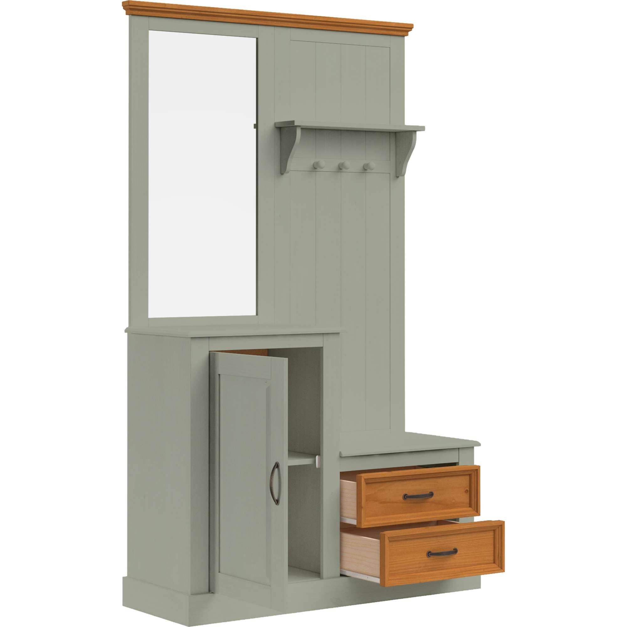 Home affaire Garderobenschrank »Selma«, Kompaktgarderobe, mit Spiegel, Haken und Hutablage, Breite 110 cm
