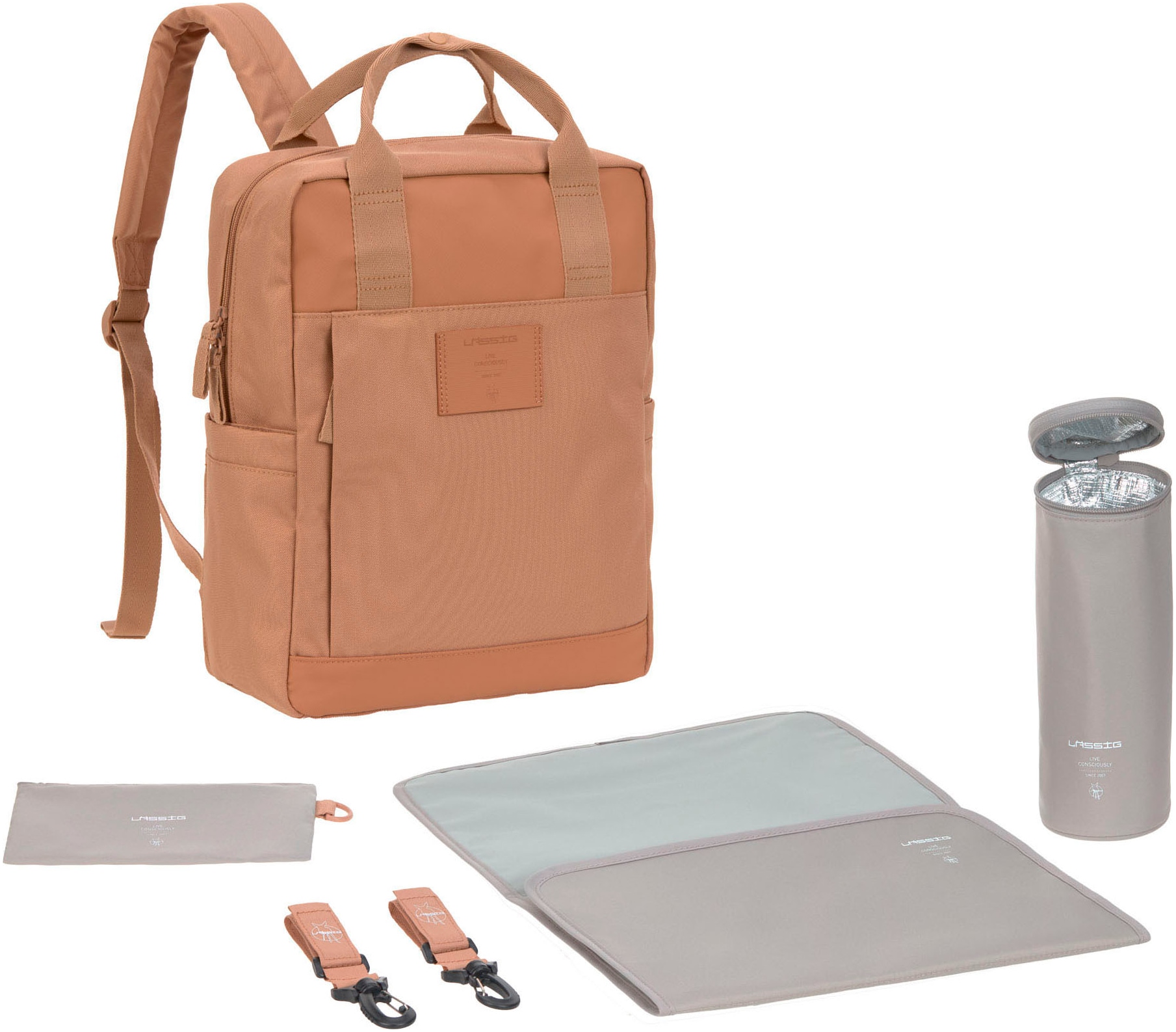 LÄSSIG Wickelrucksack »Green Label, Vividal Backpack, almond«