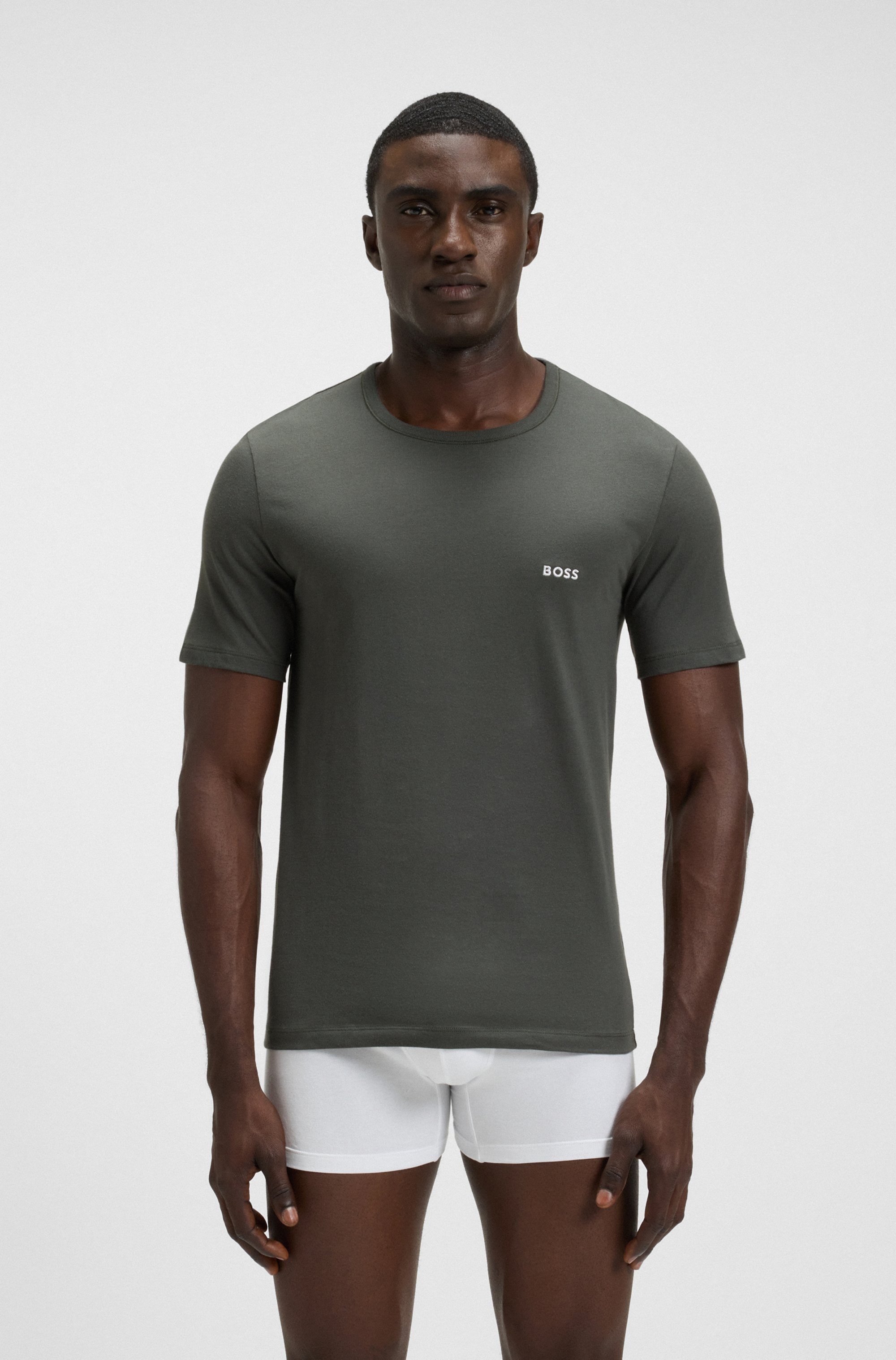 BOSS T-Shirt »TShirtRN 3P Classic«, (Packung, 3 tlg.), mit BOSS Stickerei