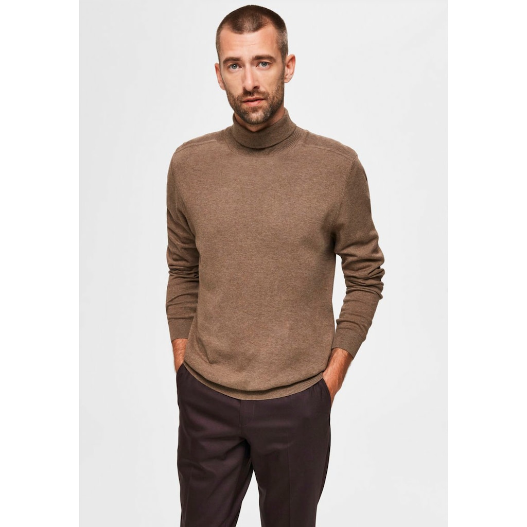 SELECTED HOMME Strickpullover »SLHBERG ROLL NECK NOOS«