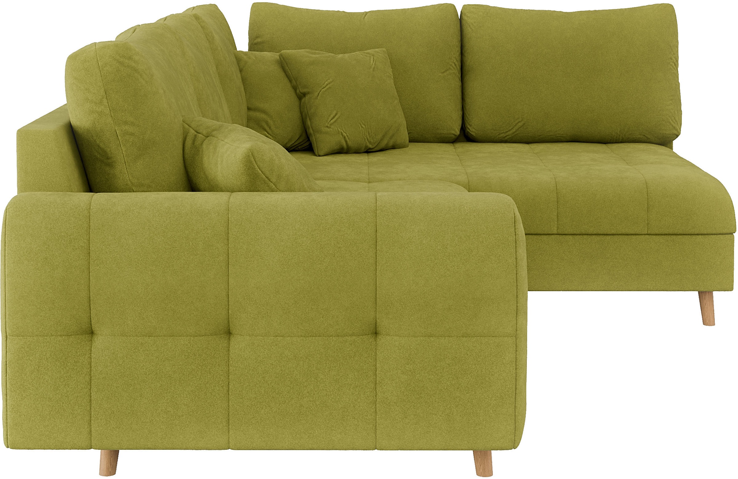 Home affaire Ecksofa »CHARRE L-Form mit Ottomane, Maße B/T/H: 231/161/81 cm«, feine Steppung, lose Rücken- und Zierkissen, auch in Cord und Bouclé