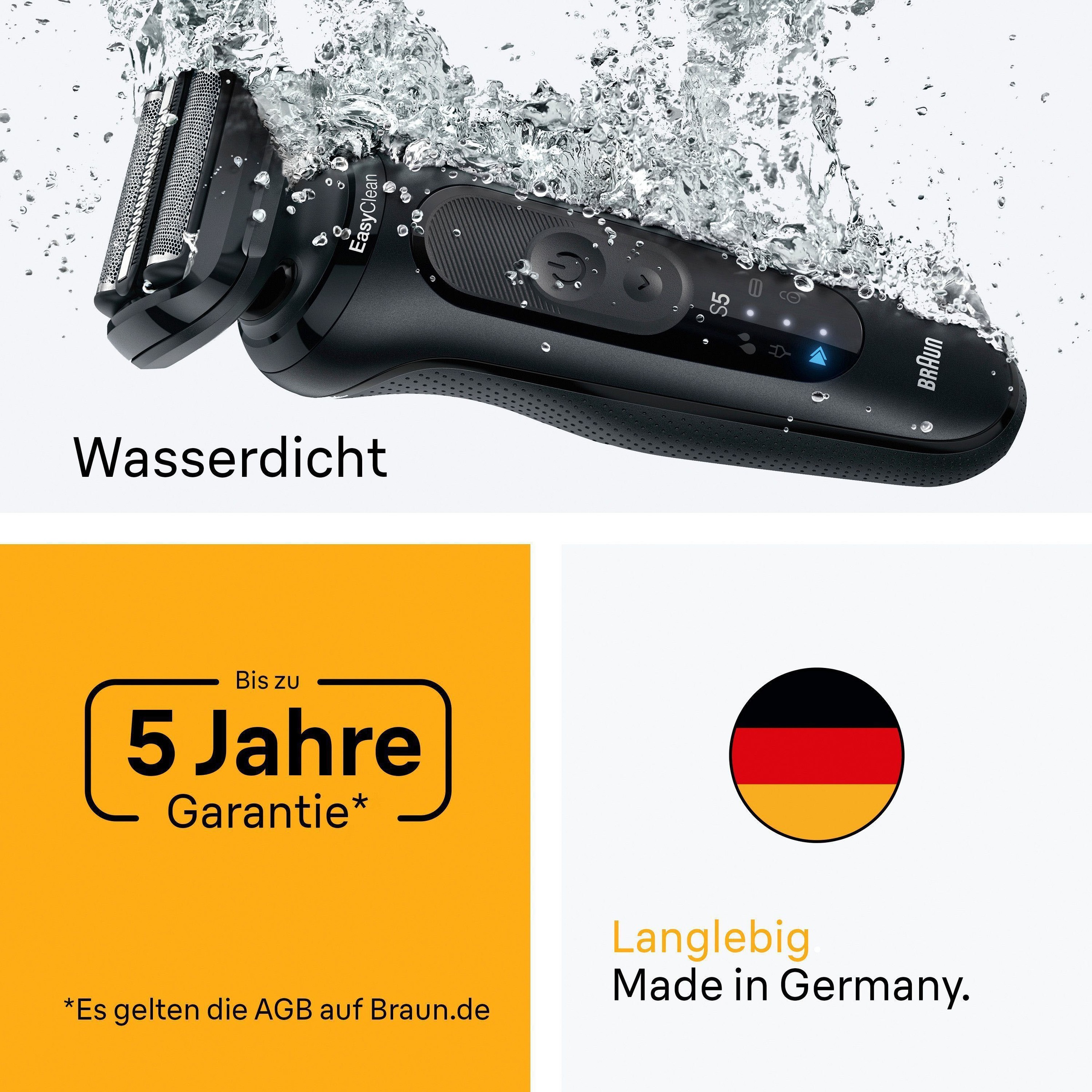 Braun Elektrorasierer »Series 5 52-N7200cc« Reinigungsstation Wasserdichter Folienrasierer, mit Präzisionstrimmer