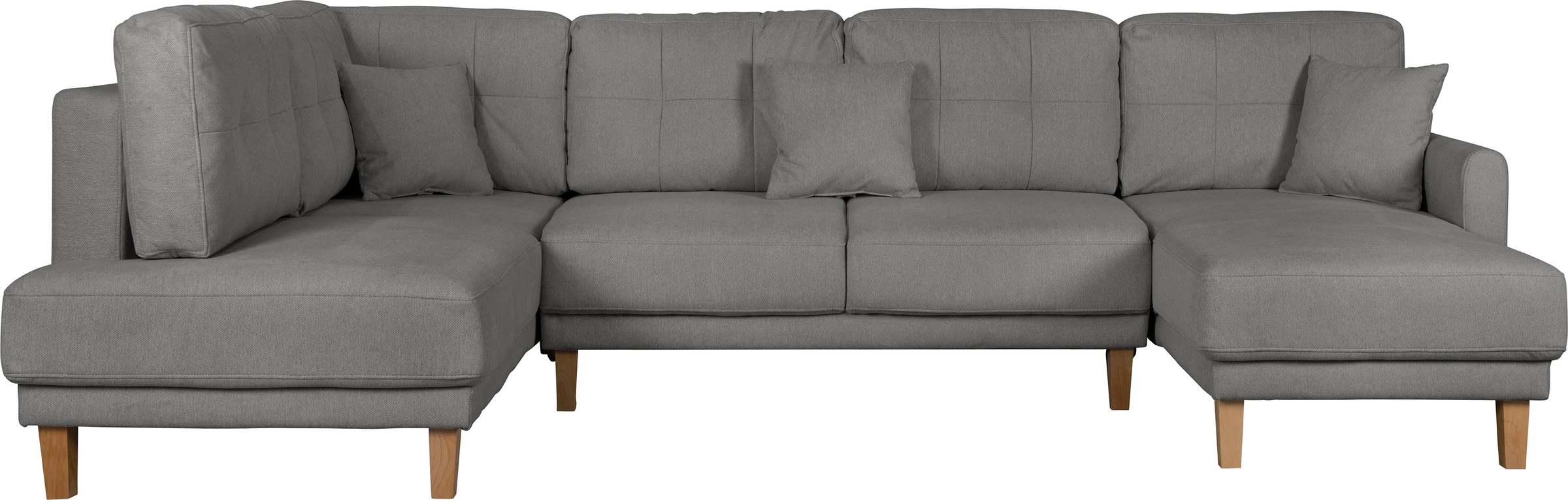 Home affaire Wohnlandschaft »TRIPLO U-Form wahlweise mit Schlaffunktion, B/T/H: 310/192/90 cm«, Schlafsofa, auch mit Bettkasten, Steppung im Rückenkissen