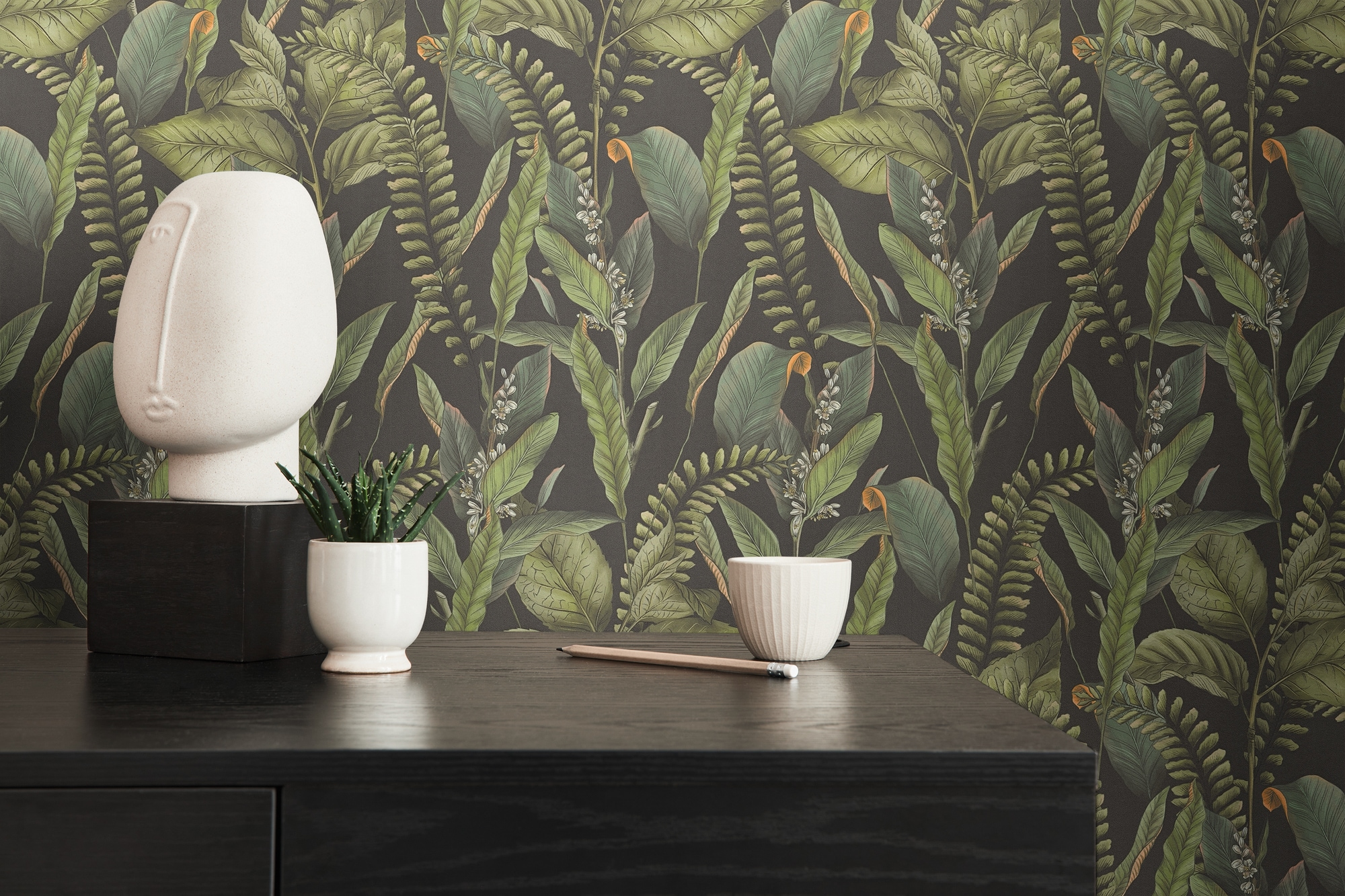 living walls Vliestapete »Drawn Into Nature Dschungel-Tapete Mustertapete Floral Dschungeloptik«, matt, Vliestapete Dschungel für Schlafzimmer Küche Wohnzimmer Dschungel Flur