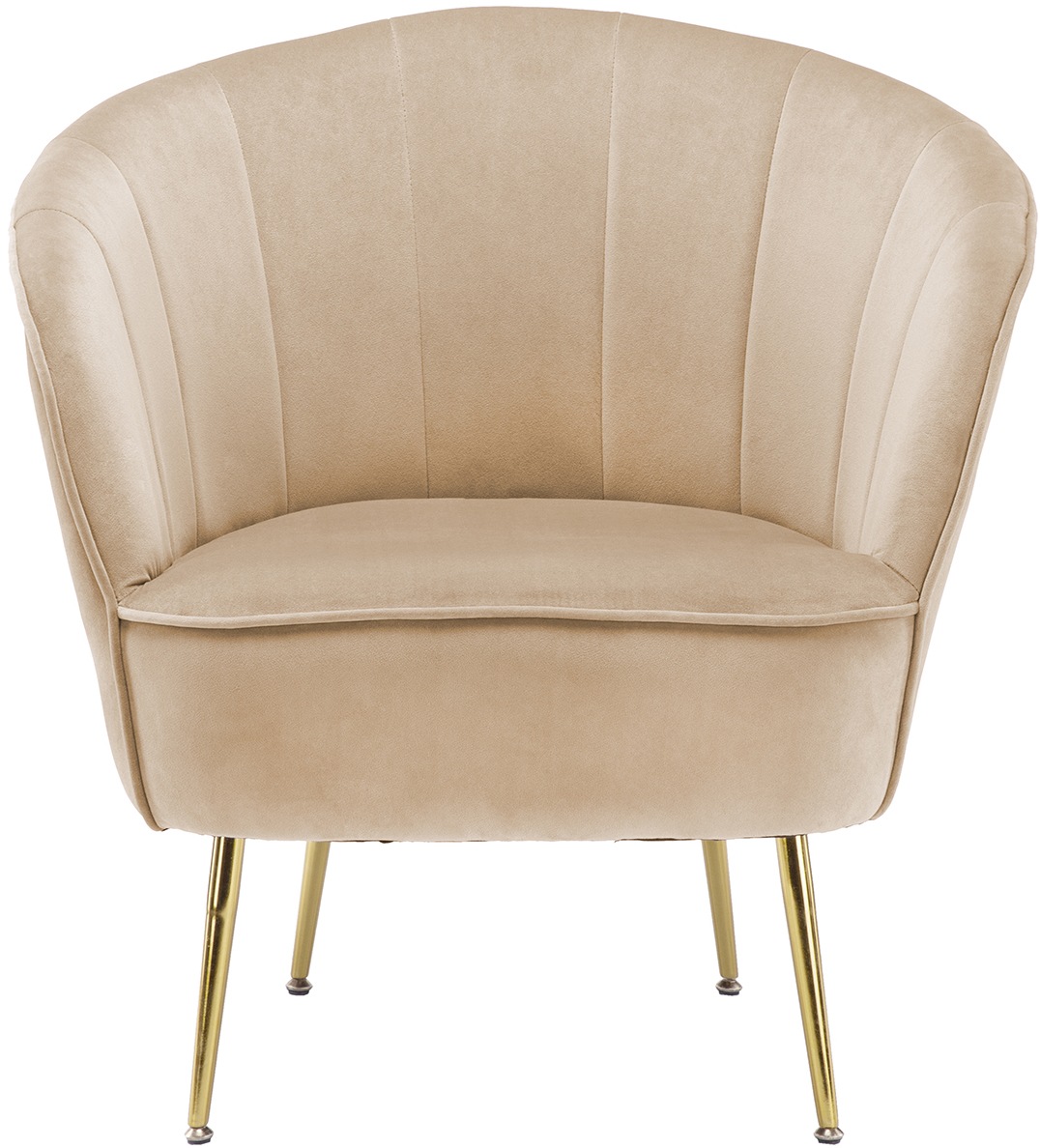 Kayoom Sessel »Loulan 125, gemütlicher Cocktail-Sessel, edler Samtbezug«, (1 St.), Cocktail-Sessel, Rückenlehne mit Ziernaht, Metallbeine in Gold