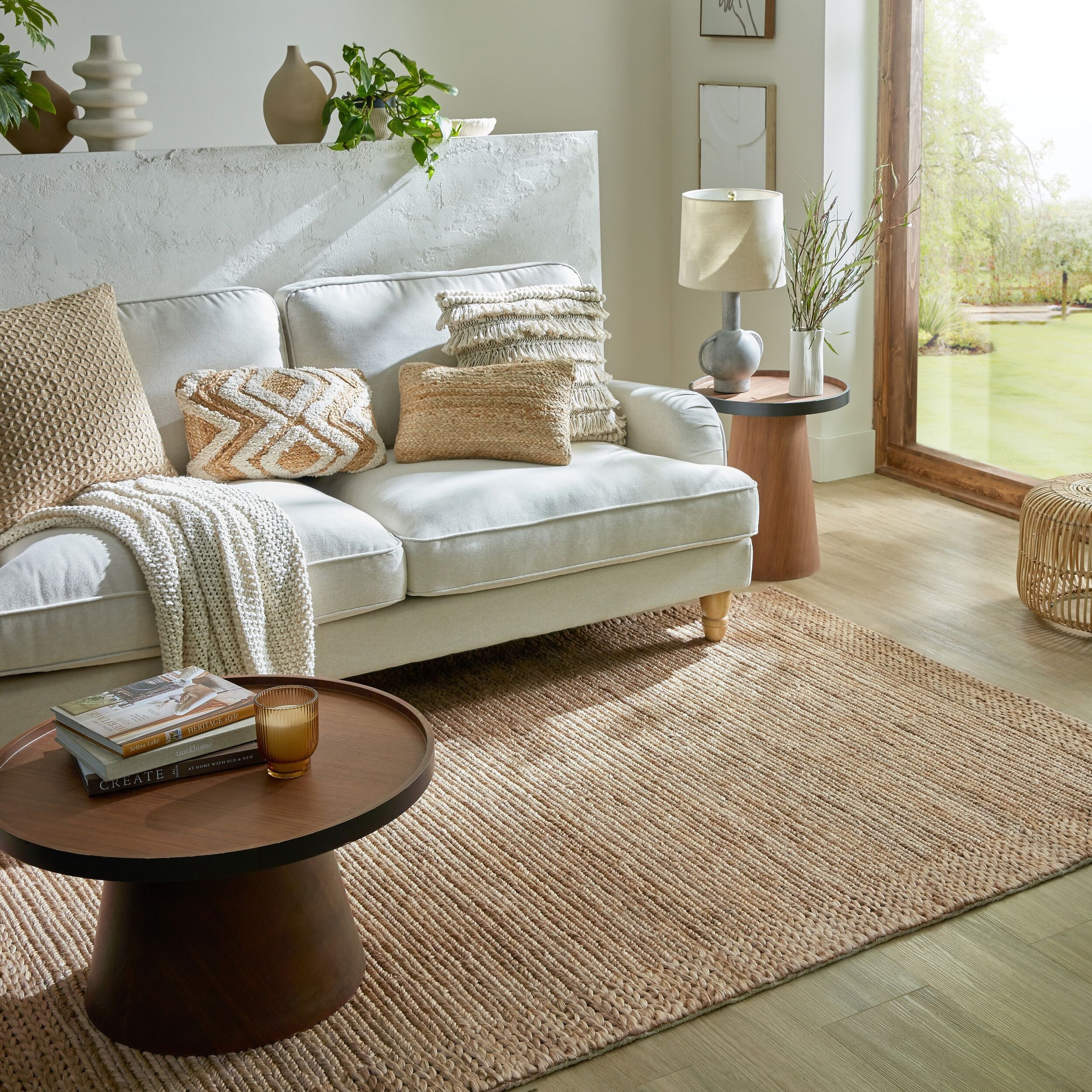 FLAIR RUGS Teppich »Drew mit Bordüre, handgewebt, aus Jute, Soumak-Handflec günstig online kaufen