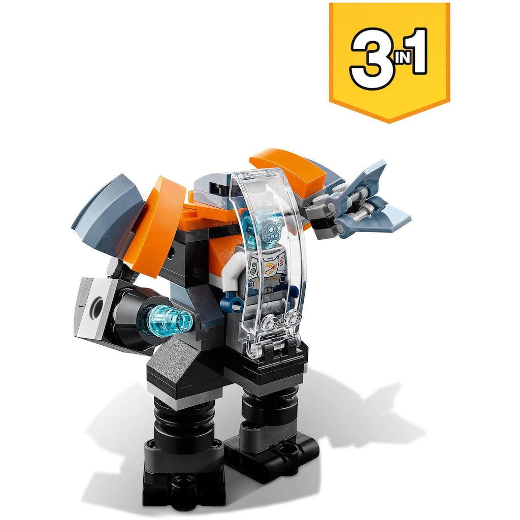 LEGO® Konstruktionsspielsteine »Cyber-Drohne (31111), LEGO® Creator 3in1«, (113 St.)