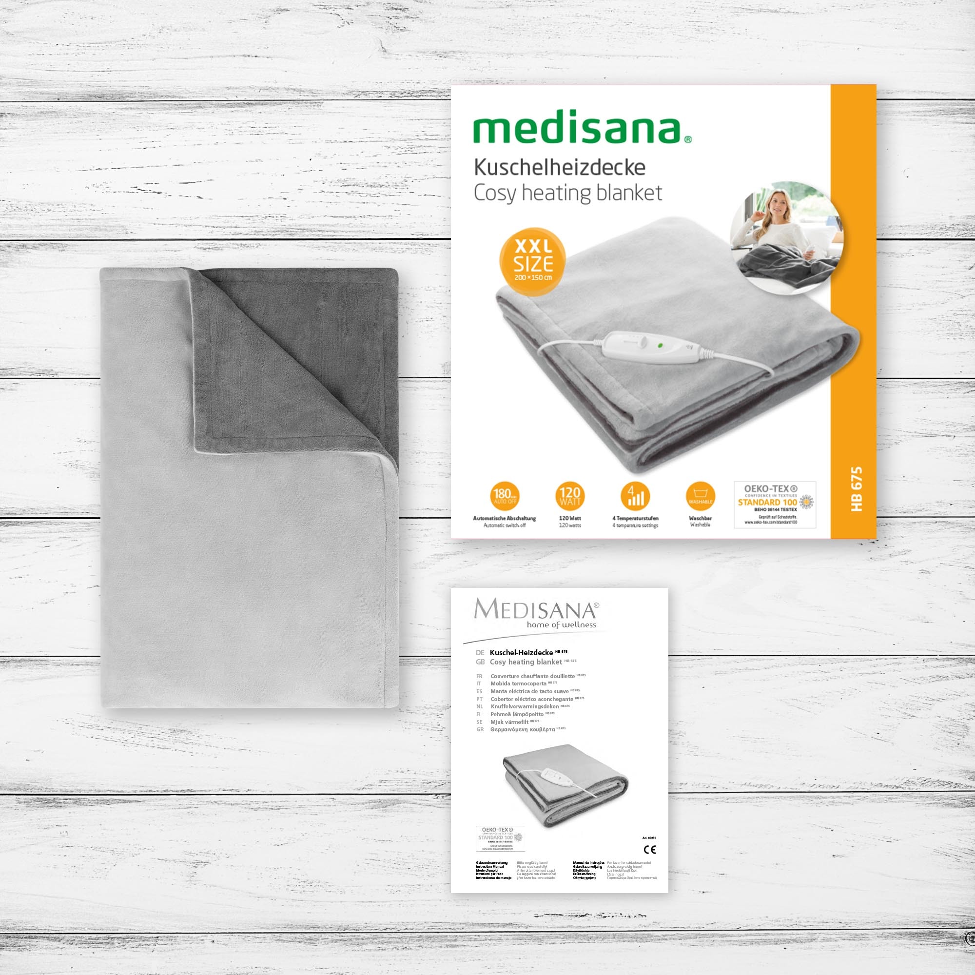Medisana Heizdecke »HB 675« 4 Temperaturstufen, schnelles Aufwärmen, 200×150cm, autom. Abschaltung