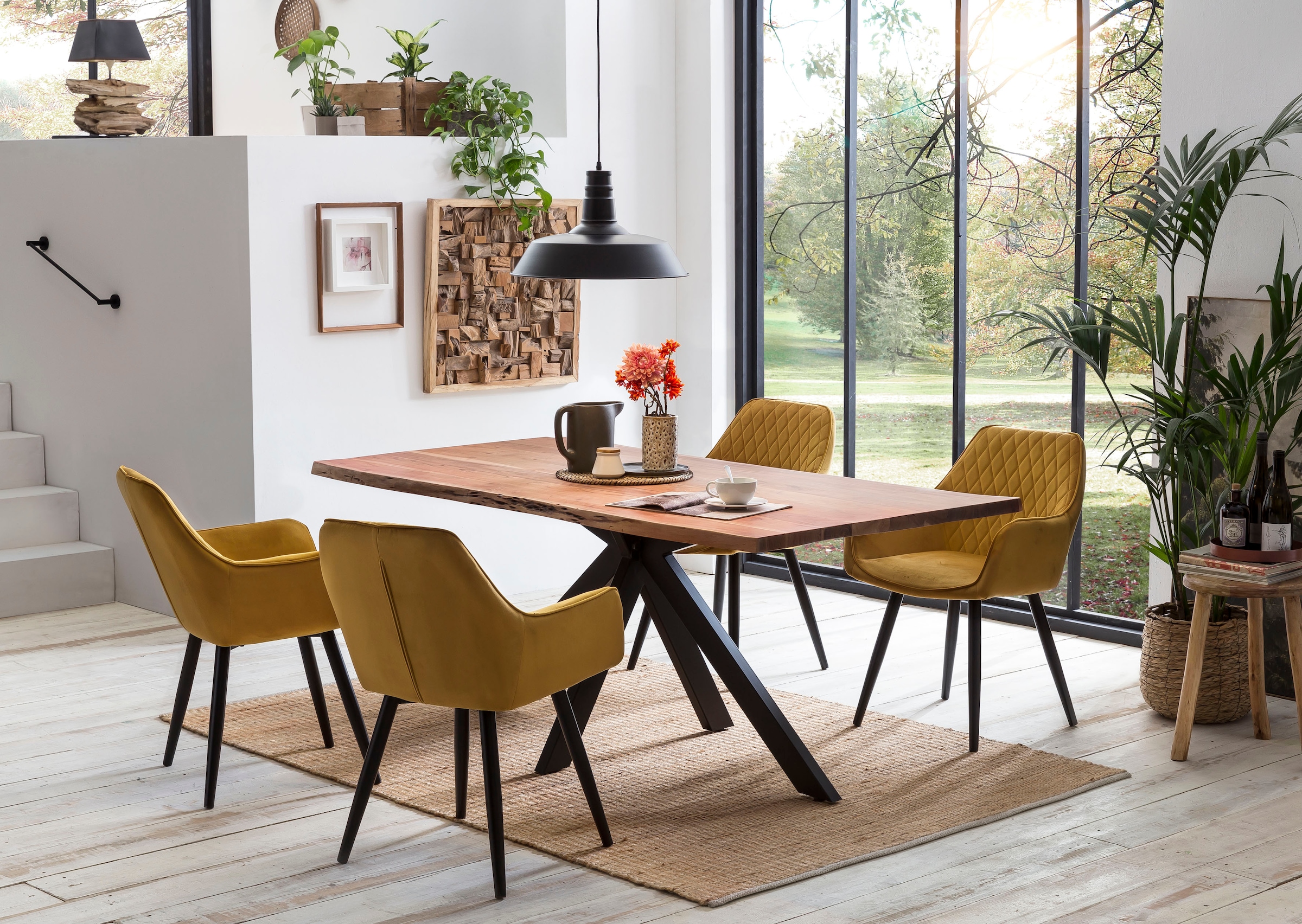 Home affaire Esstisch »Manhattan«, mit echter Baumkante