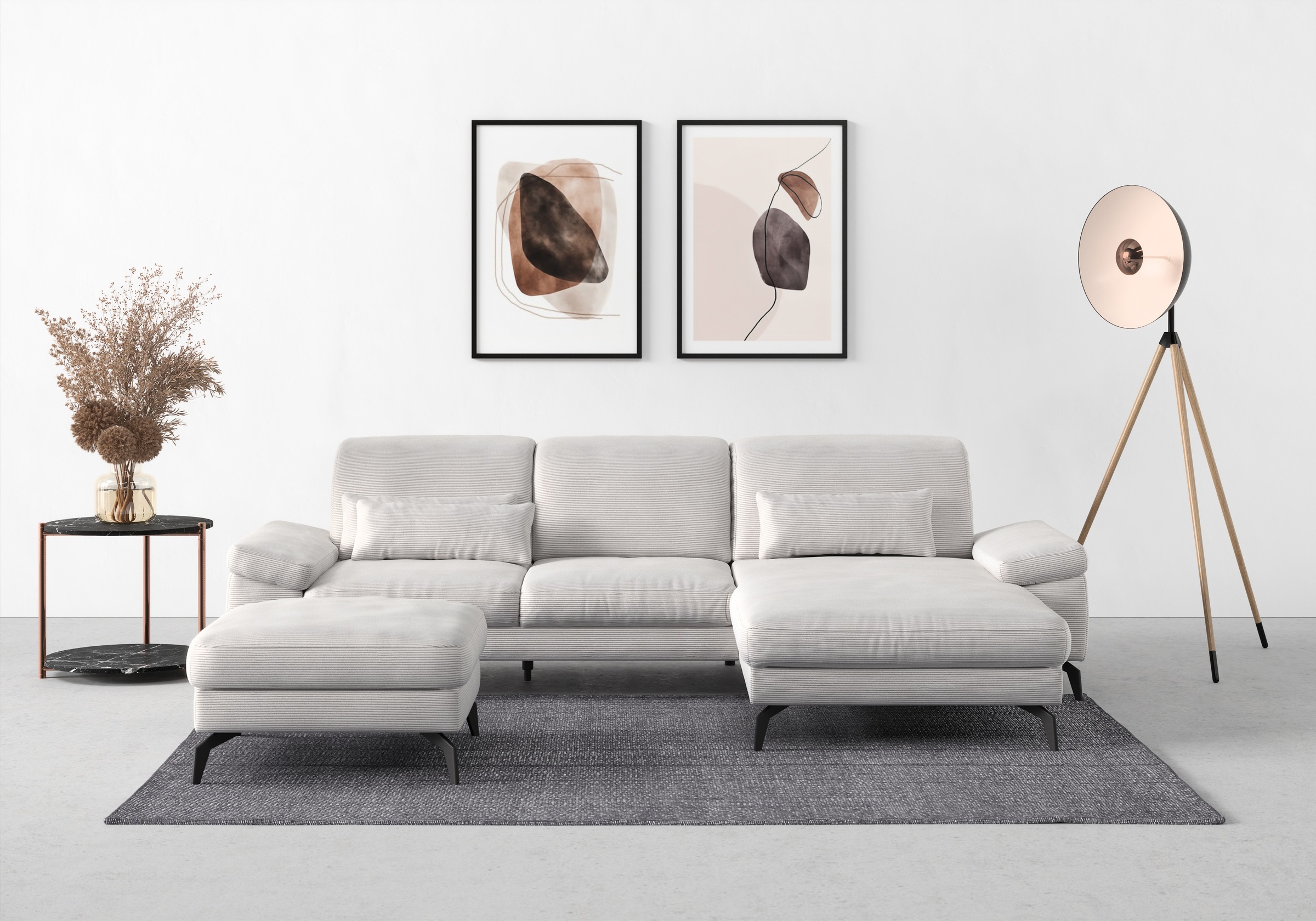 sit&more Ecksofa »Cabana L-Form«, Recamiere, wahlweise mit Sitztiefen-, Armlehnen- und Kopfteilfunktion