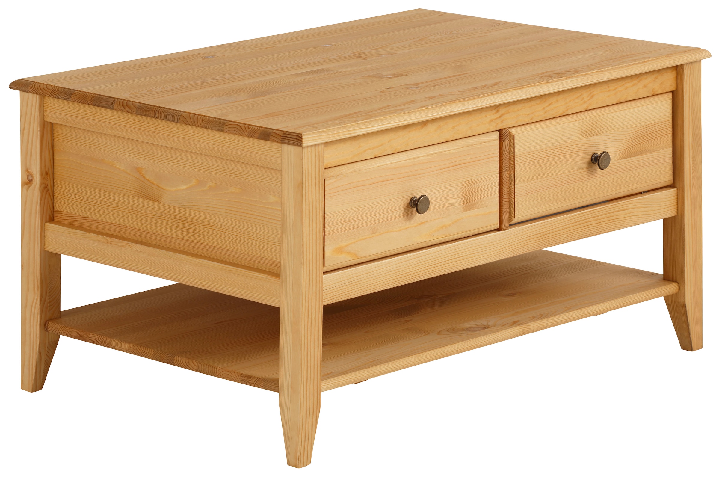 Home affaire Couchtisch »Leonis«, Breite 89 cm, mit Schubladen und Ablageboden, aus massiver Kiefer