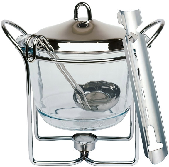 Bowle-Set, (Feuerzangenbowle mit Zuckerhutablage), Edelstahl/Glas, Inhalt 4 Liter