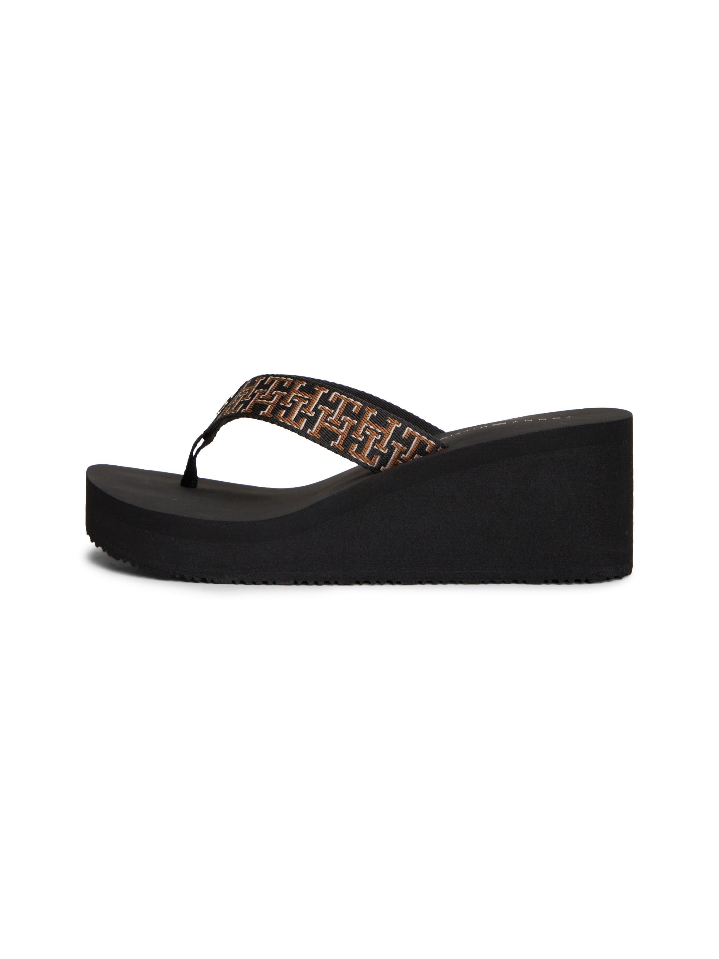 Tommy Hilfiger Zehentrenner »TH WEDGE SUMMER SANDAL MONO«  Keilabsatz, Plateau, Dianette mit TH-Logoprint