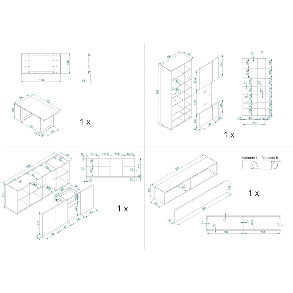 INOSIGN Esszimmer-Set »LARGO«, (Set, 4 St.)