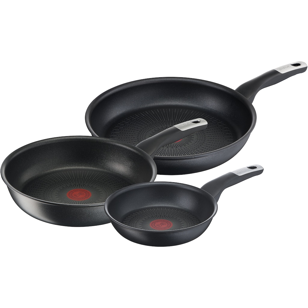 Tefal Pfannen-Set »Unlimited On«, Aluminium, (Set, 3 tlg., 1x Bratpfanne Ø 24 cm, 1x Bratpfanne Ø 28 cm, 1x Wok Ø 28 cm)