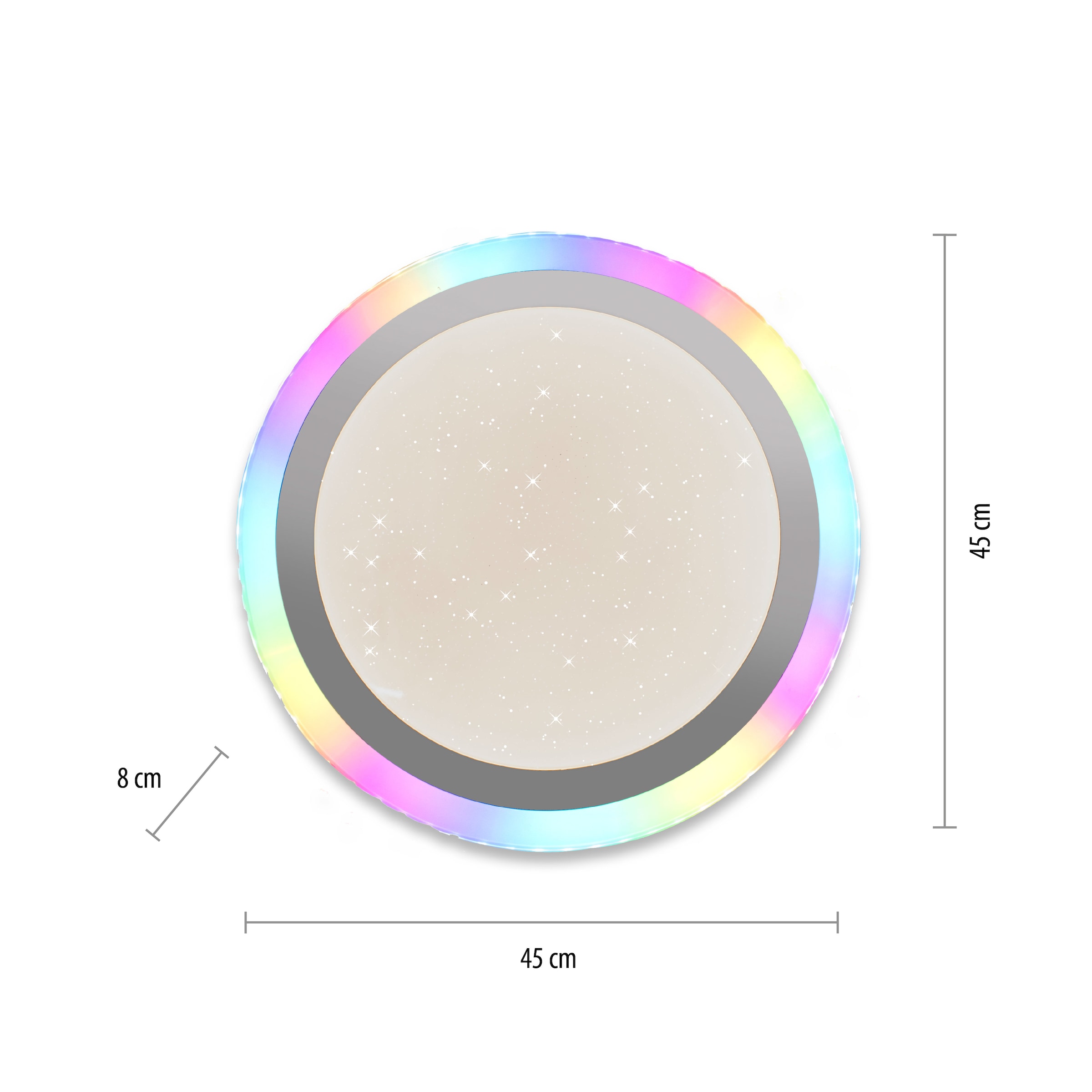JUST LIGHT Deckenleuchte »CYBA«, 2 flammig, Leuchtmittel LED-Board-LED-Board | LED fest integriert-LED fest integriert, LED, CCT - über Fernbedienung, RGB-Rainbow, dimmbar, Infrarot inkl.