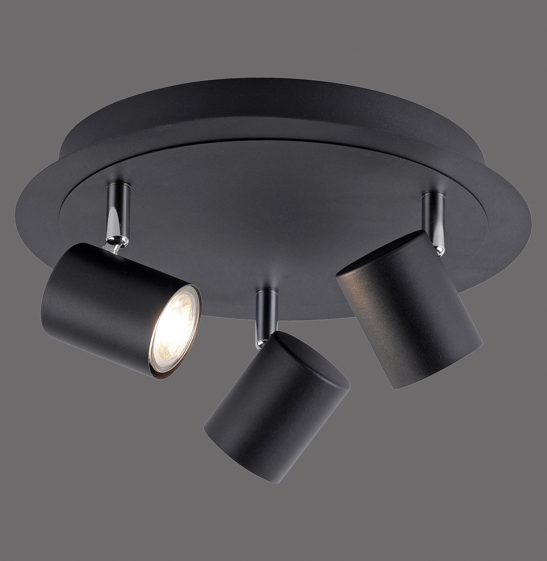 my home LED Deckenleuchte »Maci«, 3 flammig, Leuchtmittel GU10 | Leuchtmittel wechselbar, rund, warmweiß, dreh- und schwenkbare Spots Deckenlampe Deckenspot