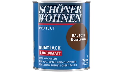 SCHÖNER WOHNEN-Kollektion Lack »Protect Buntlack«, (1), 750 ml, nussbraun RAL 8011,... kaufen