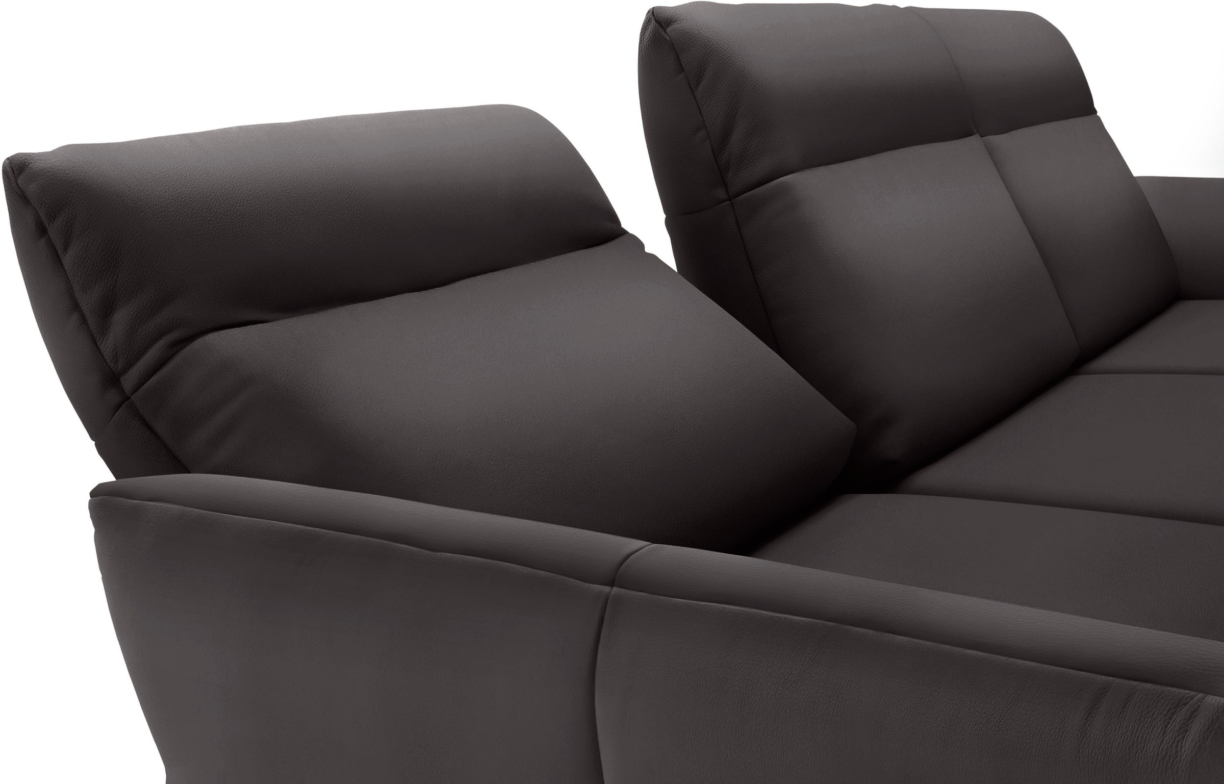 Creation BY ROLF BENZ Ecksofa »CR.460«, Sockel in Eiche, Winkelfüße in Umbragrau, Breite 338 cm