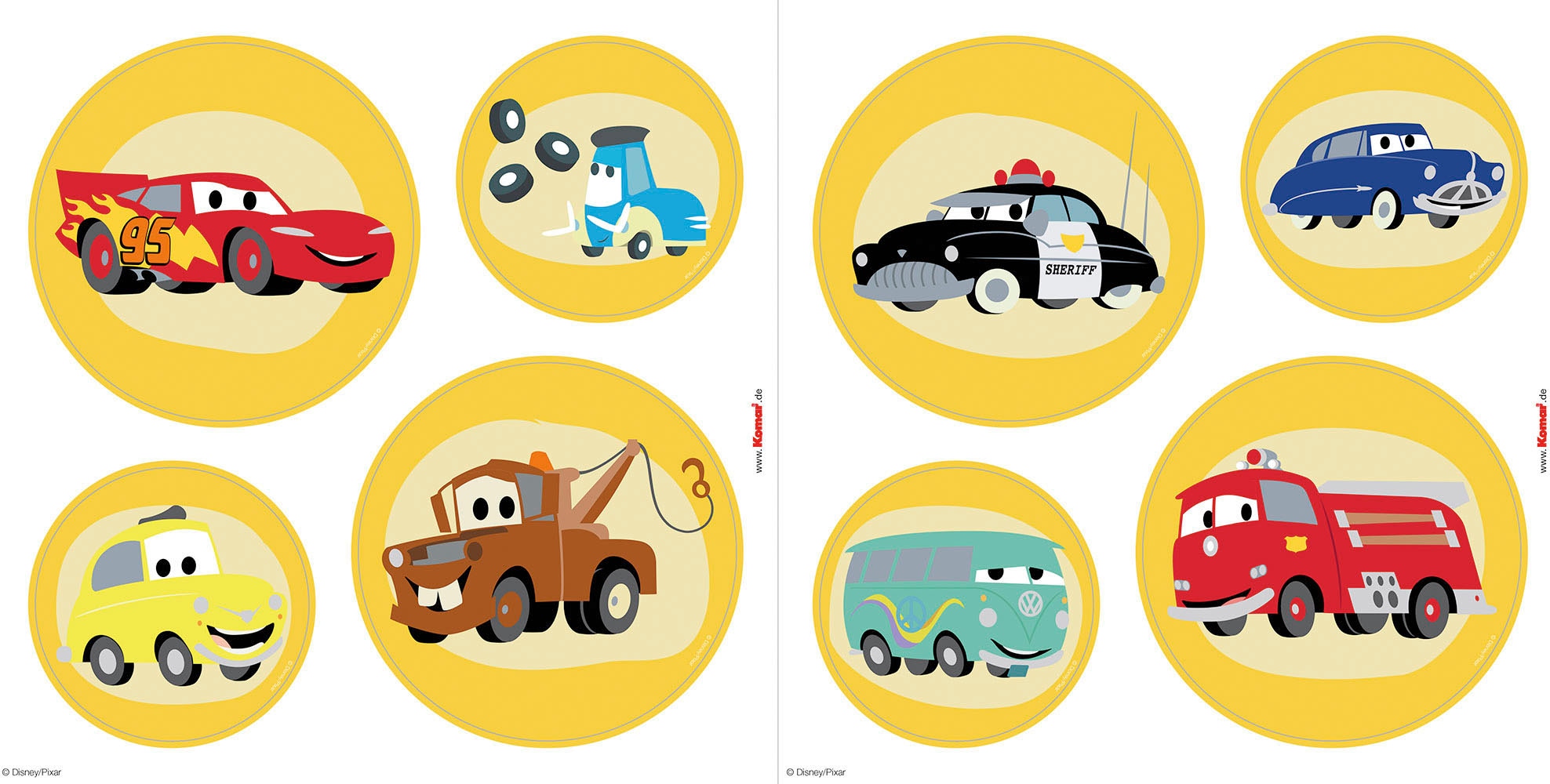 Komar Fensterbild »Fenstersticker - Cars Ka-Chow Bubbles - Größe 30 x 30 cm, 2 Bogen«