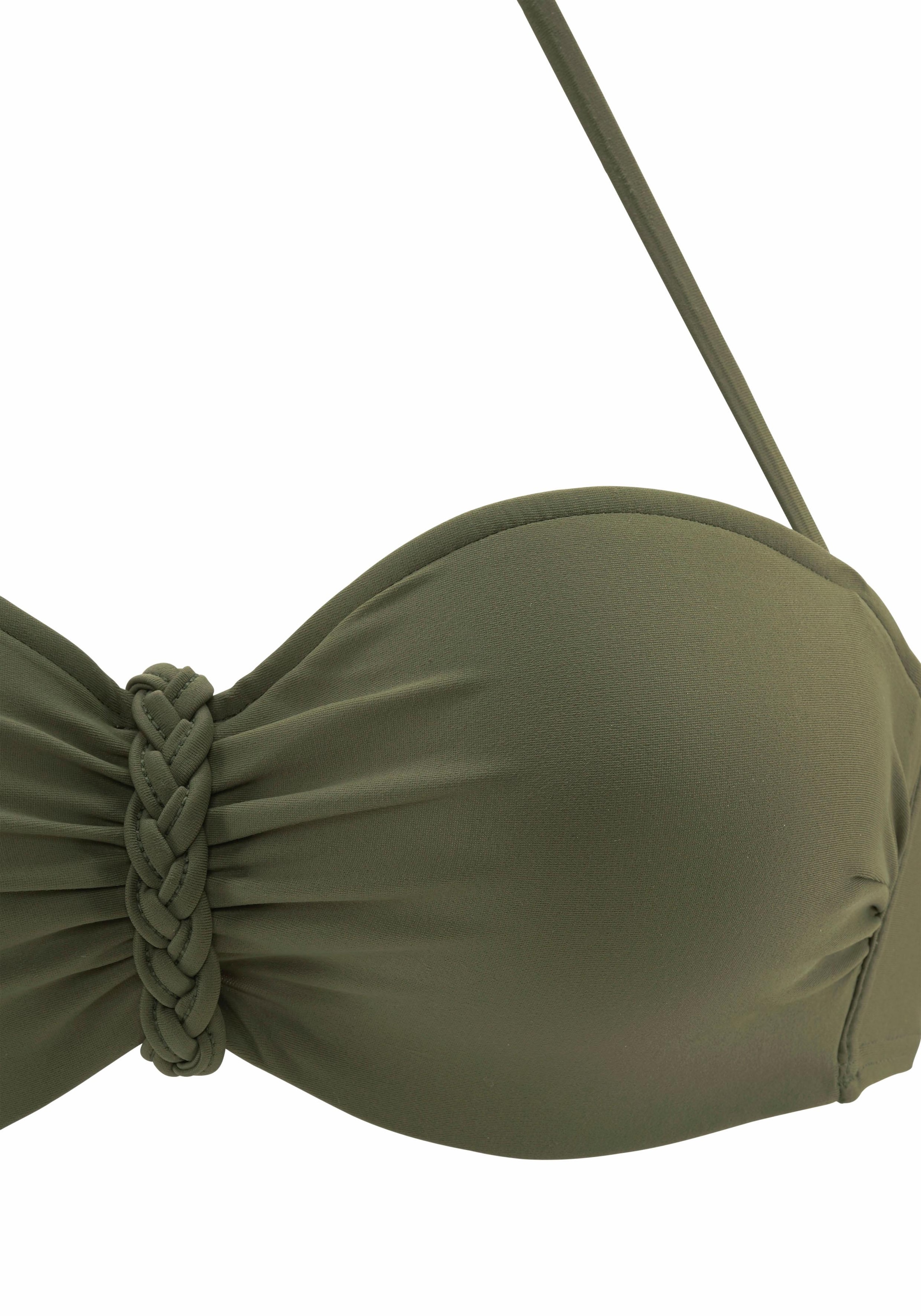 Buffalo Bügel-Bandeau-Bikini, trendiger Look, mit abnehmbaren Trägern, mit geflochtenen Details