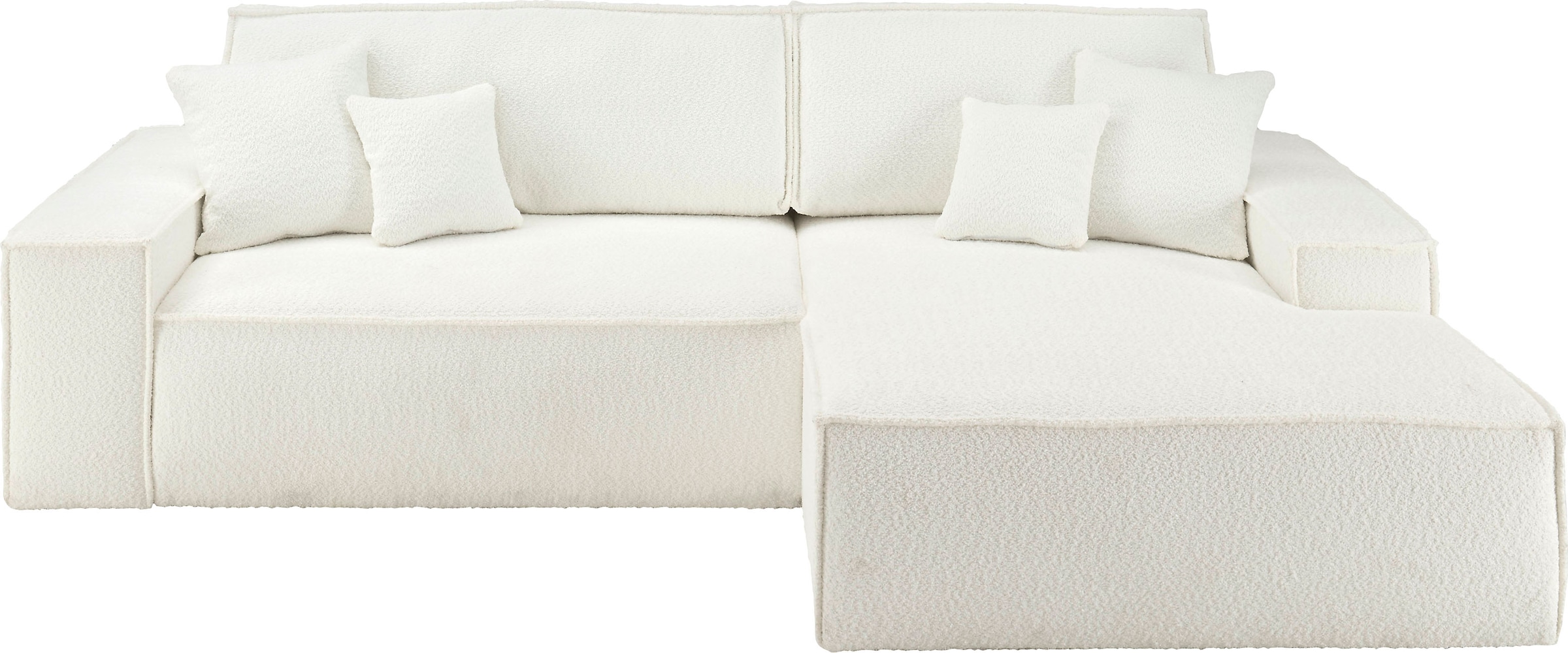 andas Ecksofa »Finnley Schlafsofa 267 cm in Bouclé, Struktur fein u. Cord, günstig online kaufen