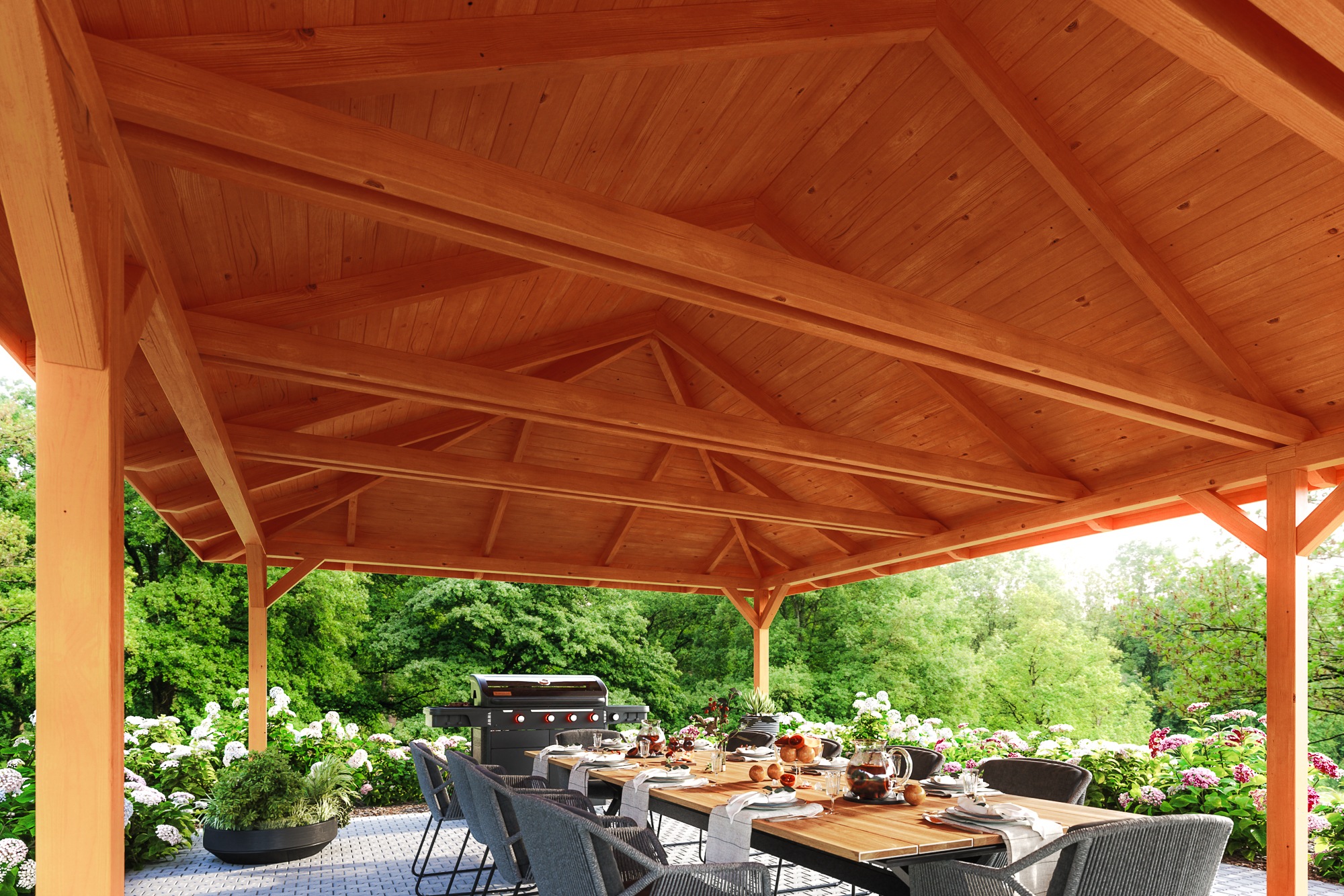 Skanholz Holzpavillon »Orleans 1«, Leimholz, 294 x 576 cm