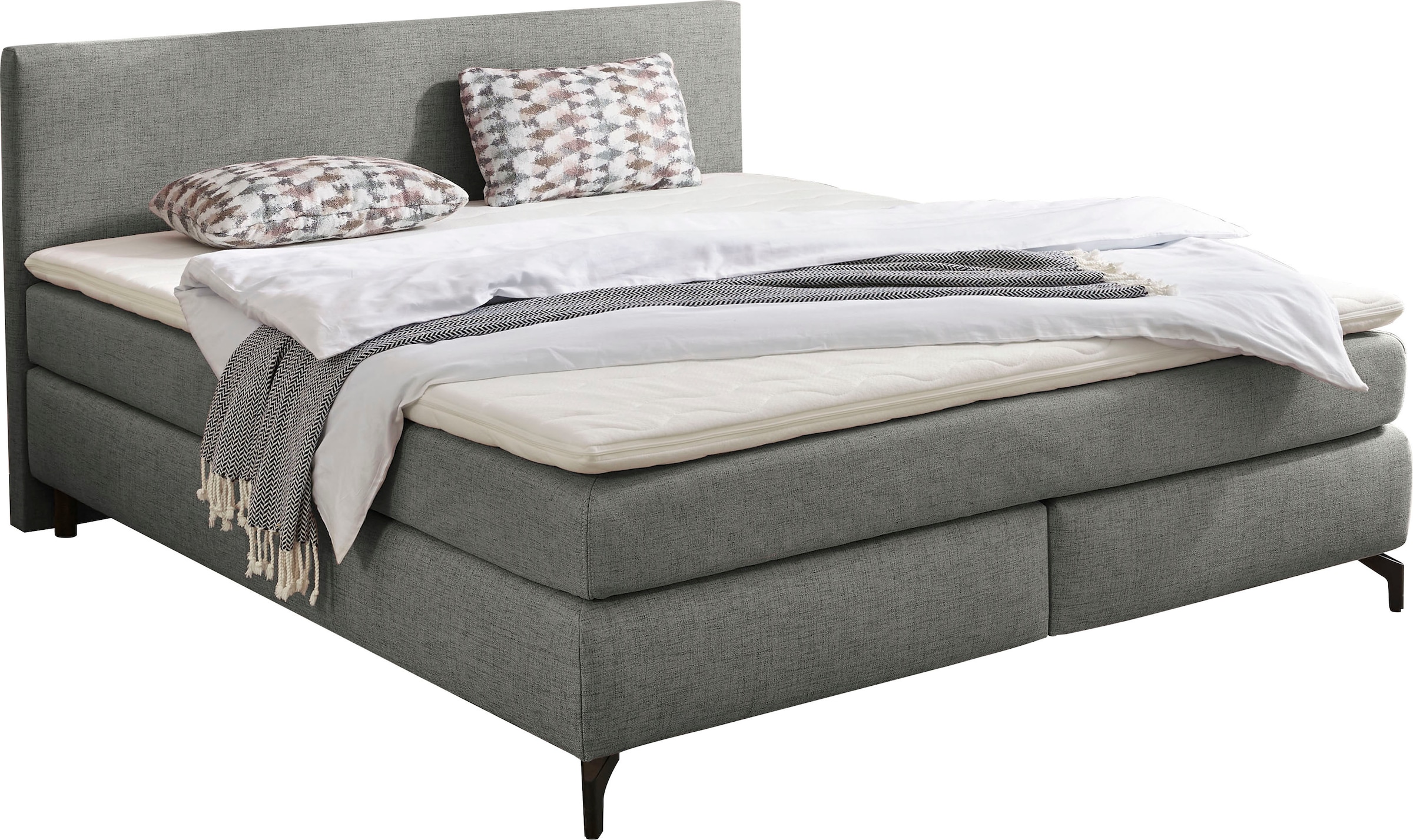 2. Bild von INOSIGN Boxspringbett Alinas, mit Topper und Zierkissen, in unterschiedliche Farbvarianten und Breiten lieferbar