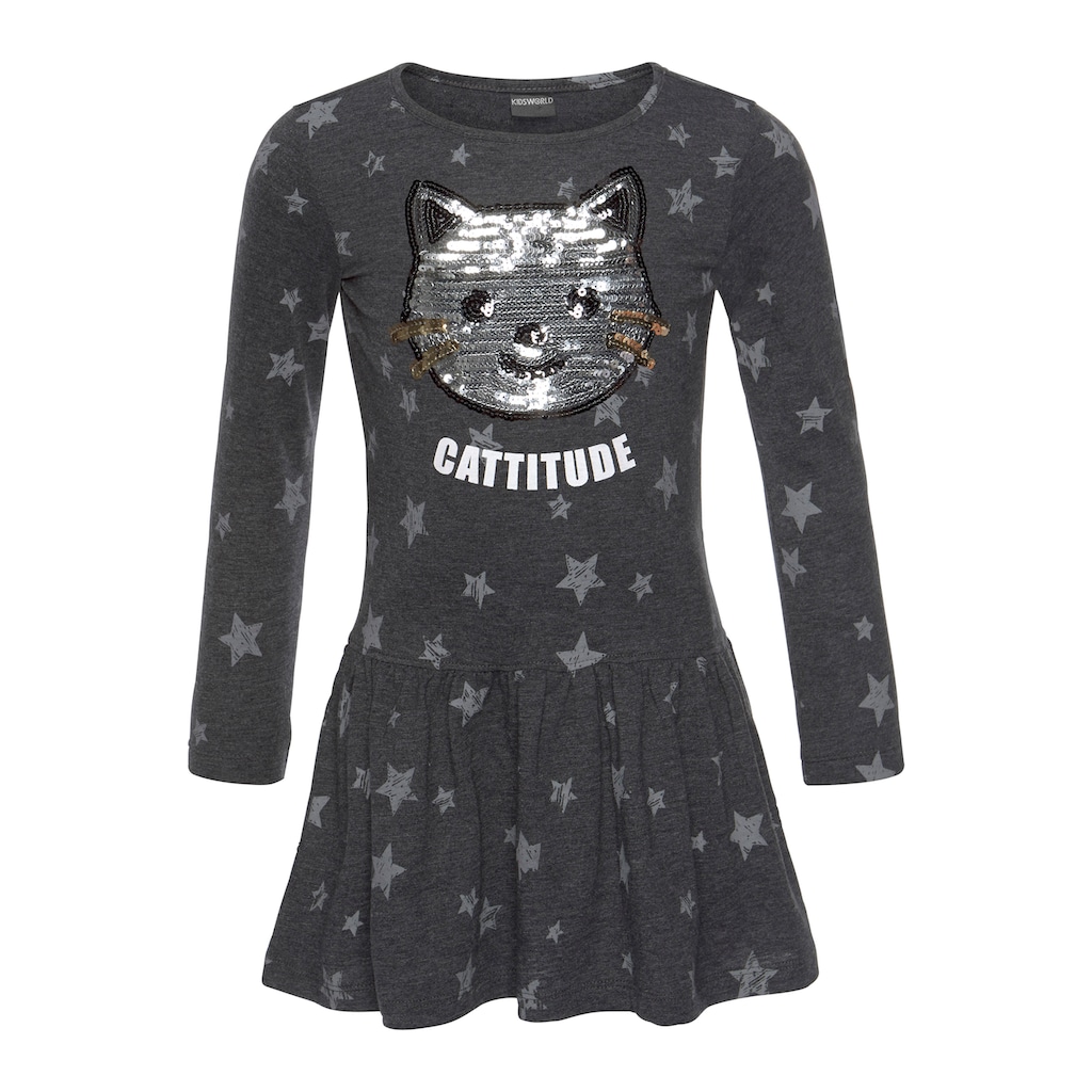 KIDSWORLD Jerseykleid »für kleine Mädchen«, mit Pailletten-Applikation