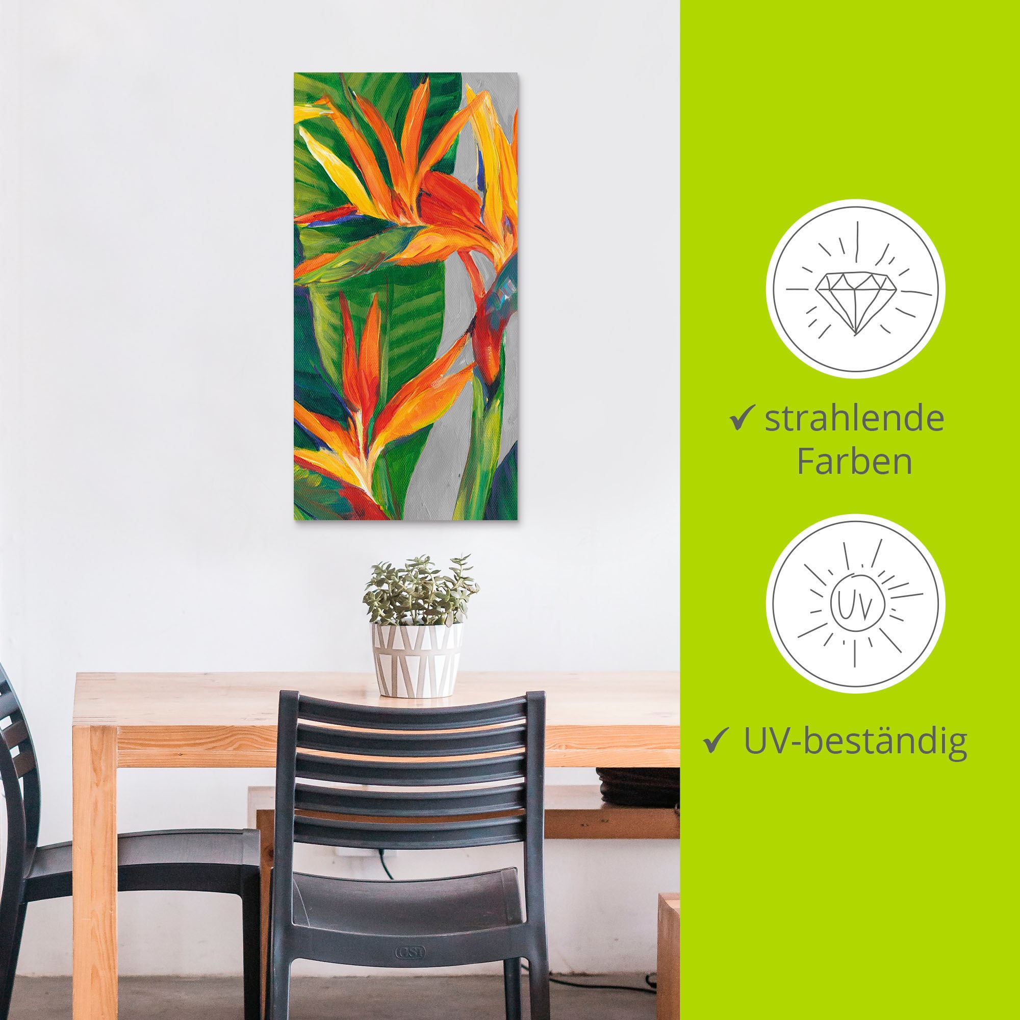 Artland Wandbild »Paradiesvogel II«, Pflanzen, (1 St.), als Alubild, Outdoorbild, Leinwandbild, Poster in verschied. Größen