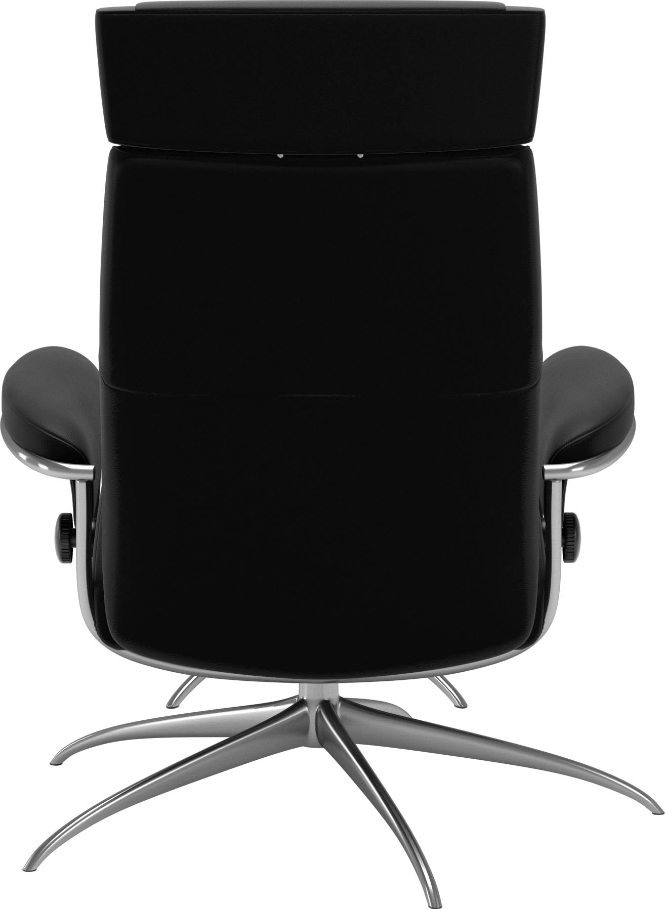 Stressless® Relaxsessel »Paris«, (Set, Relaxsessel mit Hocker), mit Hocker, Low Back mit Kopfstütze, mit Star Base, Gestell Chrom