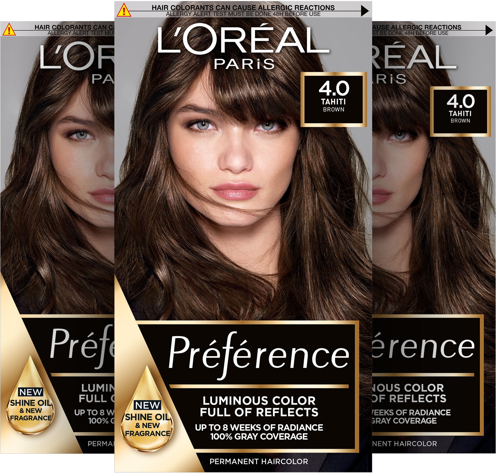 L'ORÉAL PARIS Coloration »Permanente Haarfarbe, Naturbraun«, (3 tlg.), mit pflegender Formel