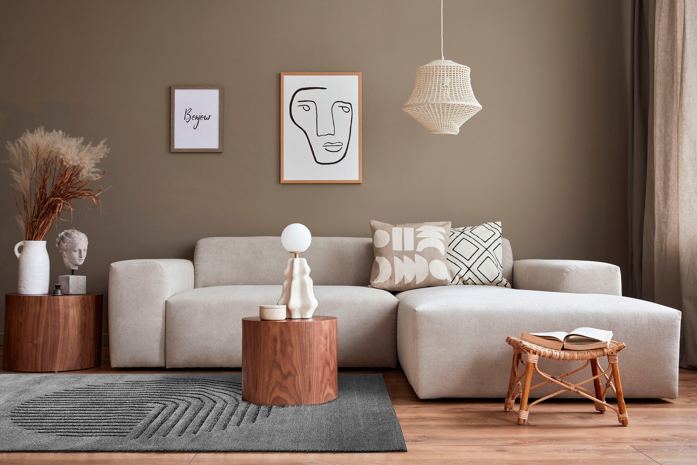 LUXOR living Teppich »Edmonton«, rechteckig, 22 mm Höhe, modernes Design, Motiv Kreis, Hoch-Tief-Effekt, weicher Flor